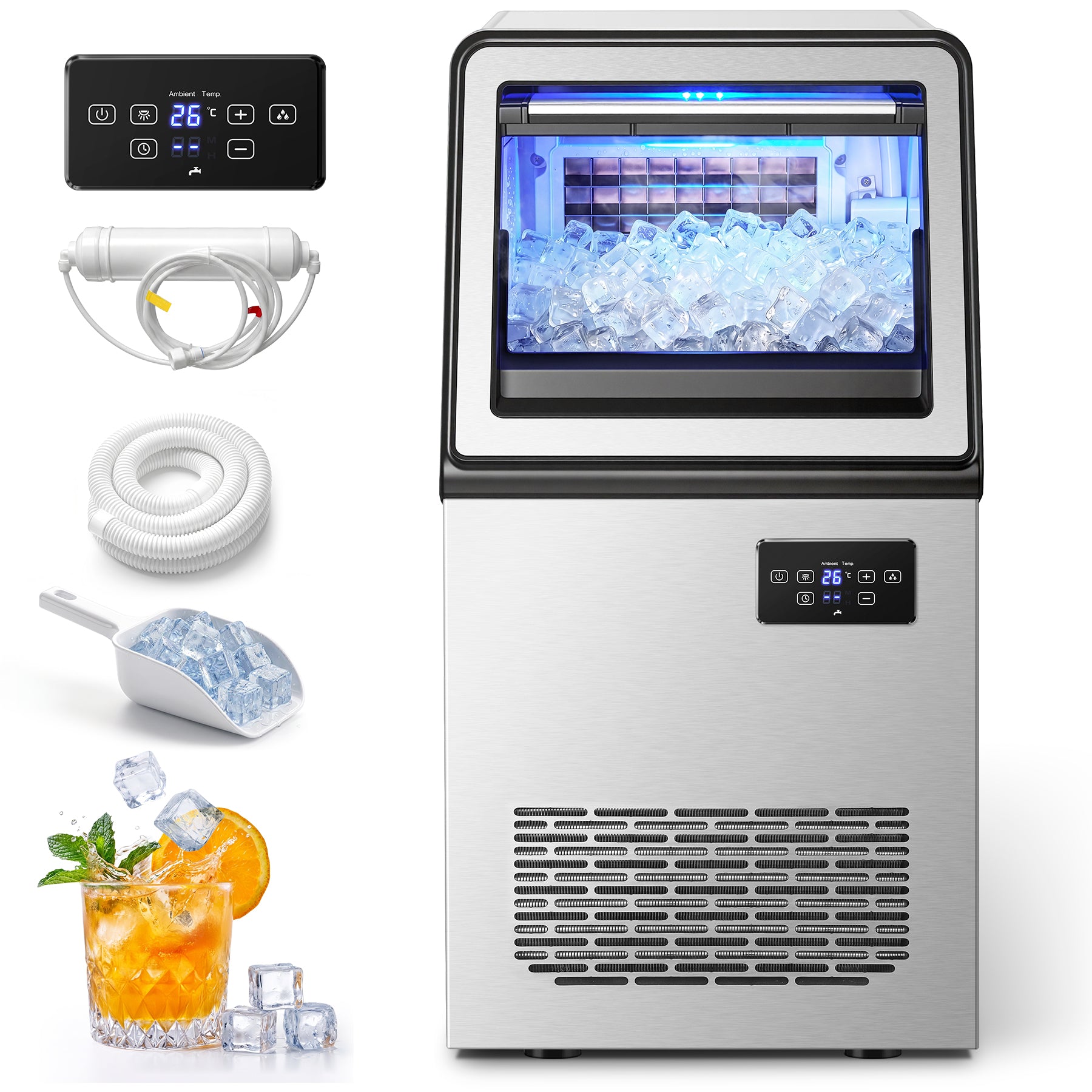 ICA450ZS9 - 130 lb/day Commercial Ice Maker with 30 lb Storage Bin