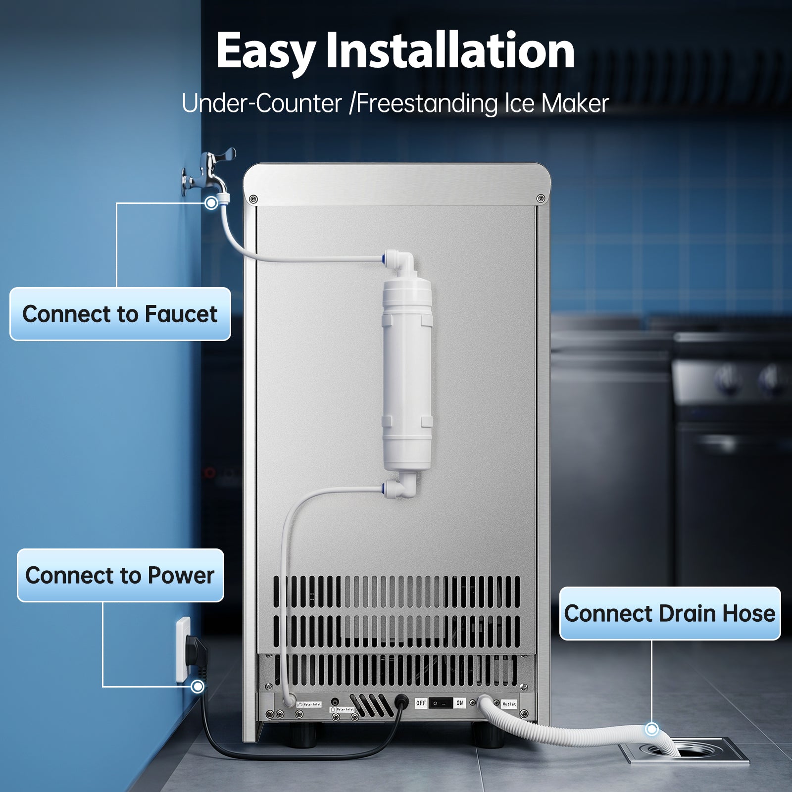 ICA450ZS9 - 130 lb/day Commercial Ice Maker with 30 lb Storage Bin