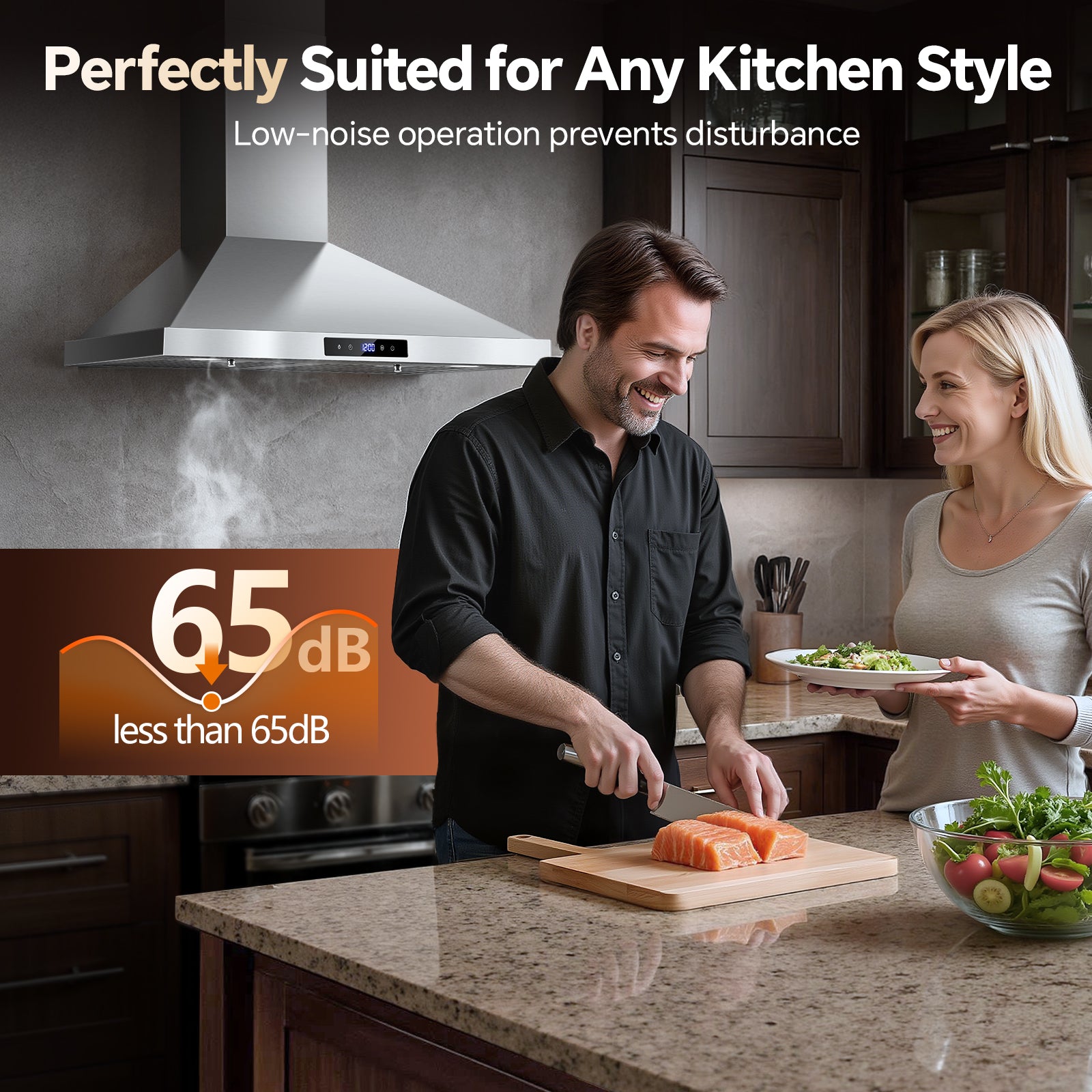 USGD1075 - 30 Inch - 700 CFM - Wall Mount Range Hood with Ducted/Ductless, Touch Control, Stainless Steel