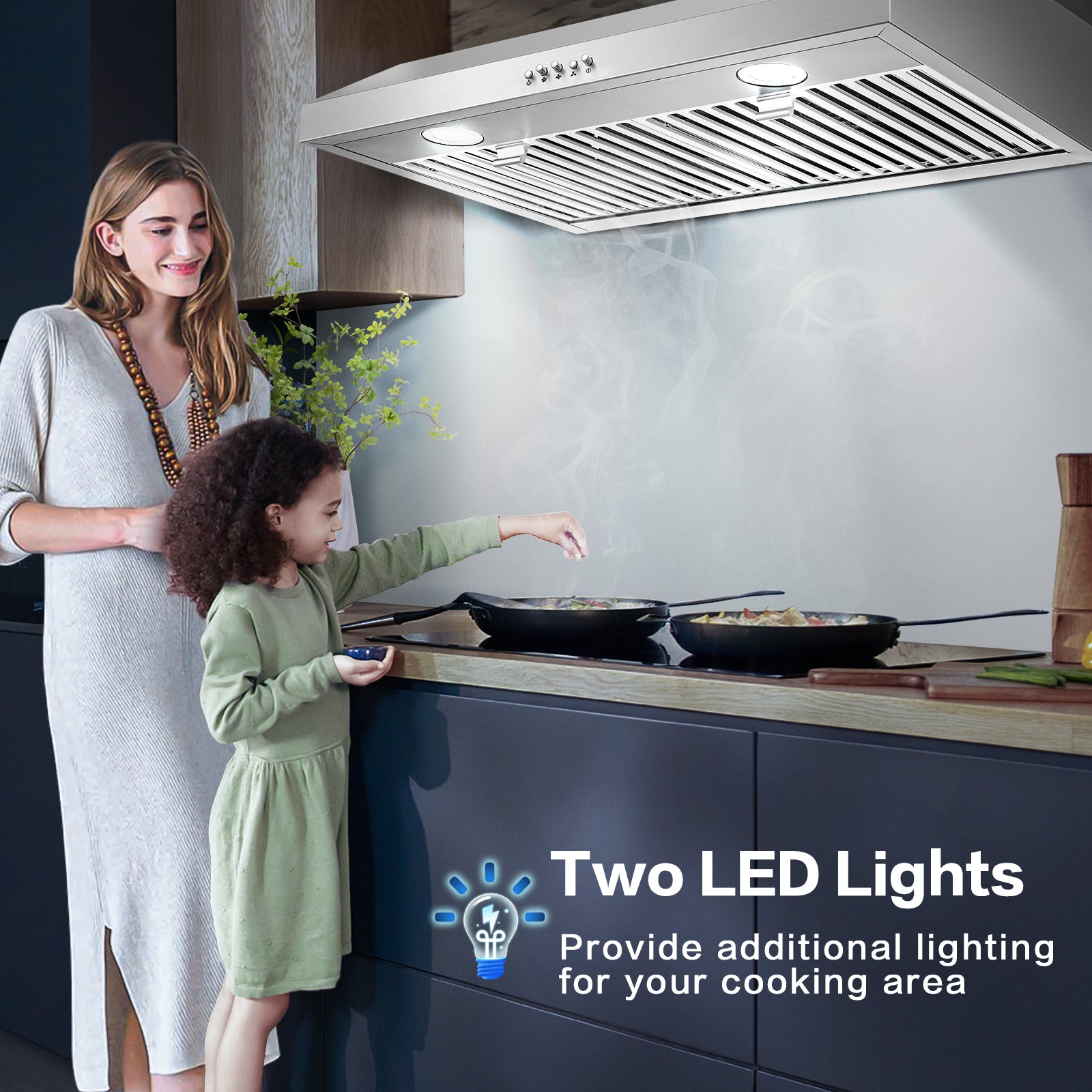 US0475BT - 30 Inch - 700 CFM - Under Cabinet,Stainless Steel Ducted/Ductless Range Hood 30 inch,3 Venting Ways Stove Hood, 3 Speed Exhaust Fan,Push Button Control