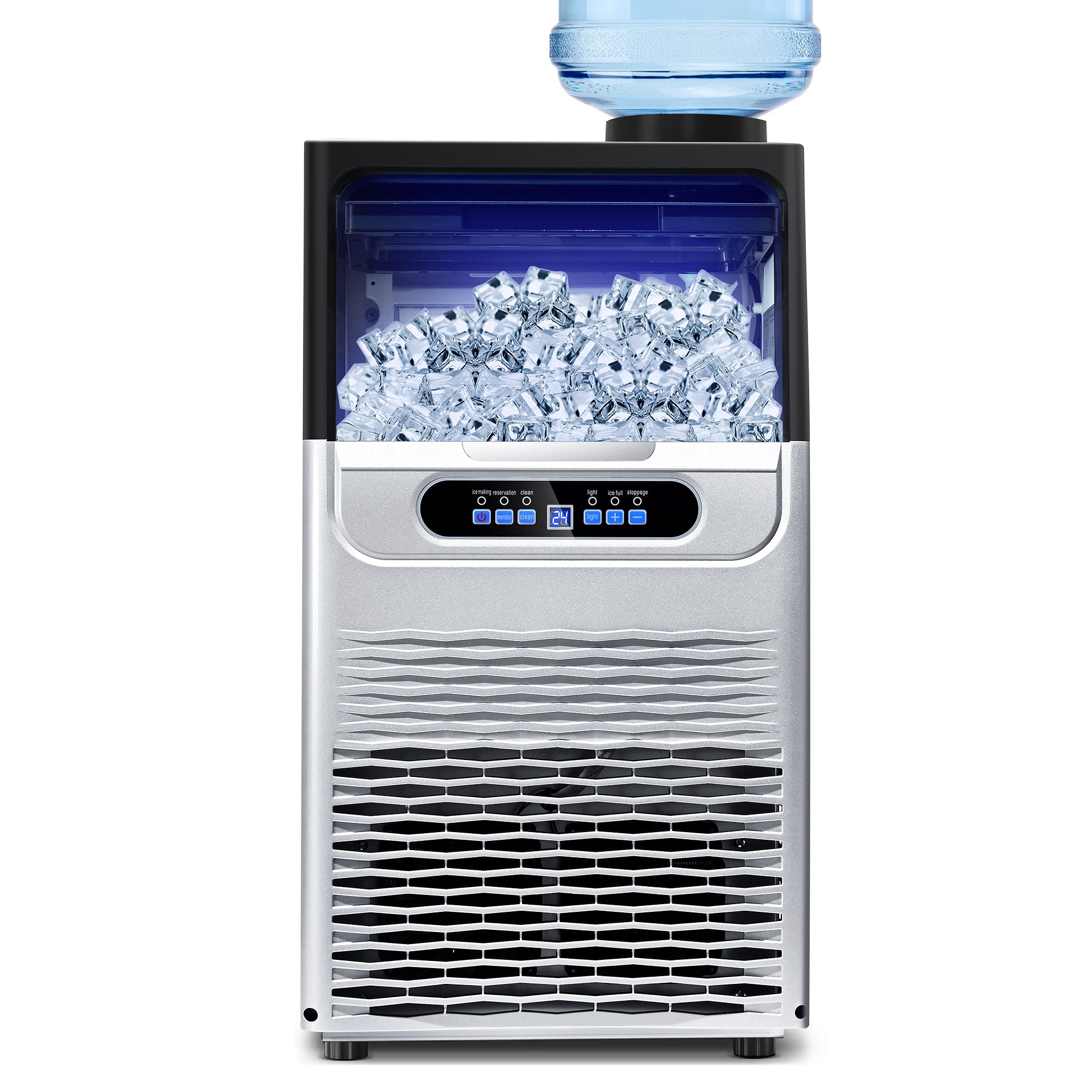 CIM30-S - 90LBS/24H Under Counter Ice Maker, 32 Cubes/Cycle with 25LBS Stainless Steel Freestanding Ice Machine