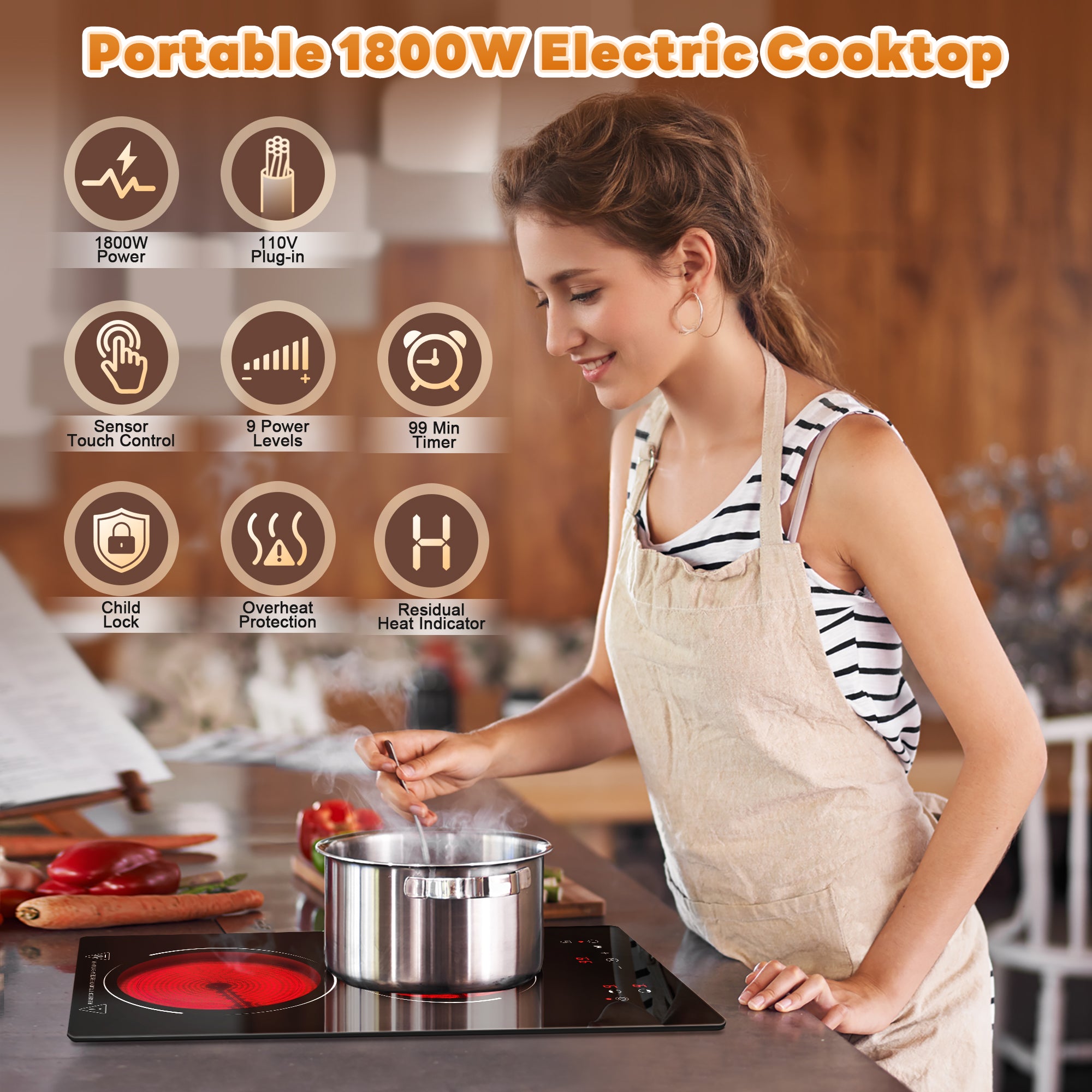 CHA18V12E – 12-Inch 2-Burner Electric Ceramic Cooktop