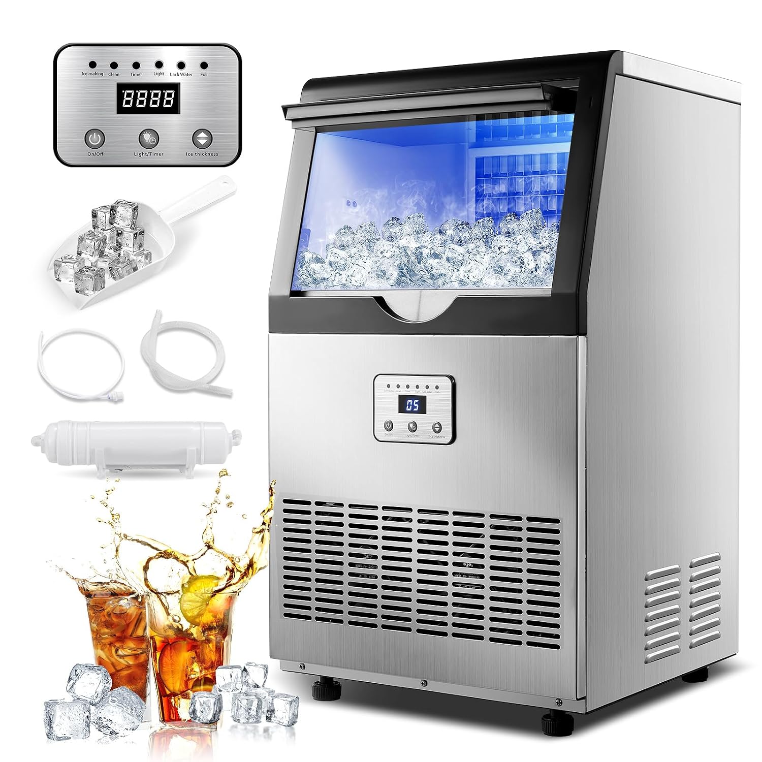 FM-CIM-320F – 100 lb/day Undercounter Ice Maker with 25 lb Storage