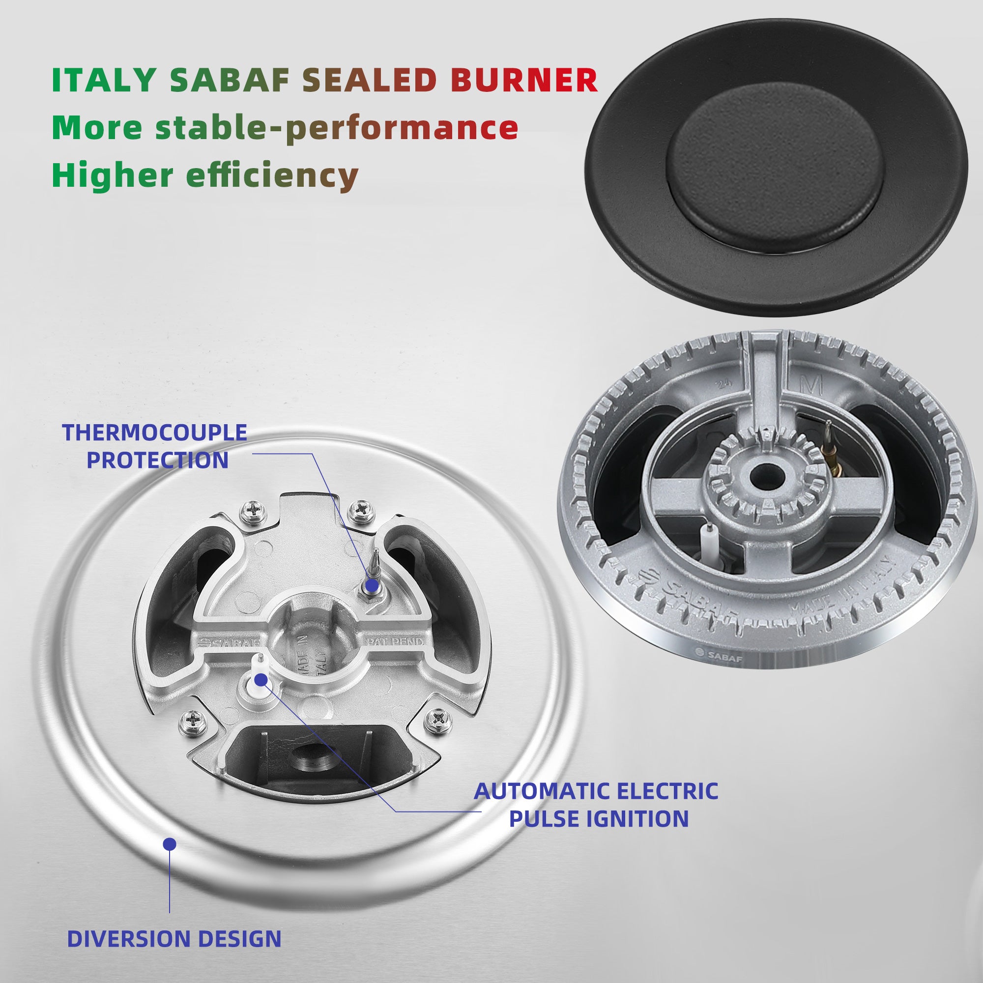 GC002-305S-J - 30 inch - 5 Burners Built-in Stainless Steel Gas Cooktop