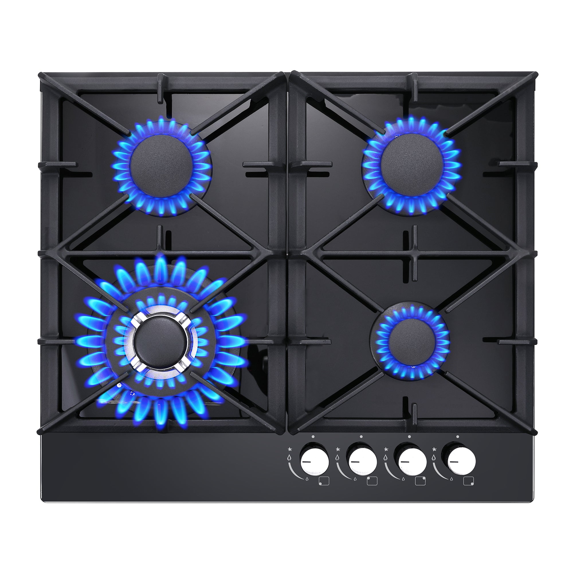 GC003-244G - 24 inch - 4 Burner Glass Gas Stove Top