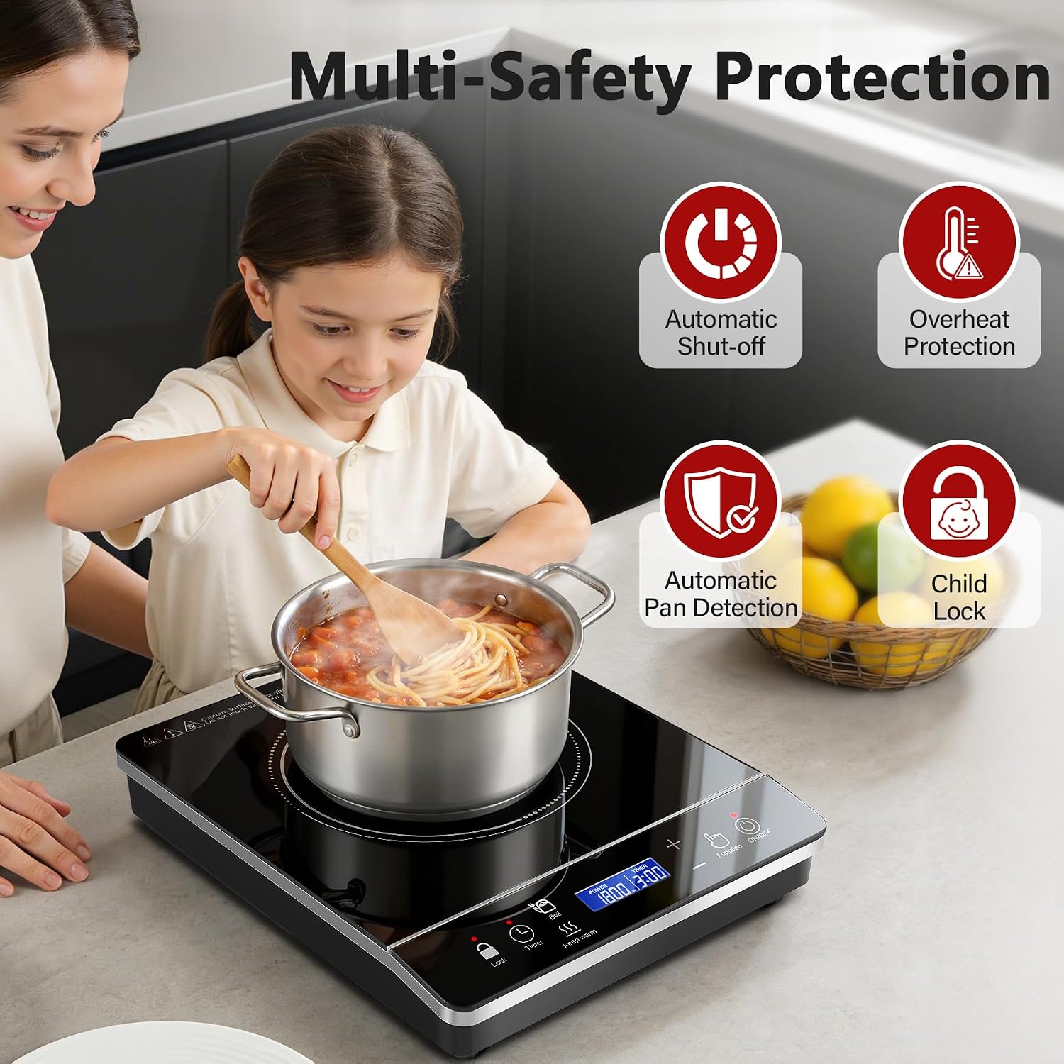 IHA23T12C – 1800W Portable Single-Burner Induction Cooktop