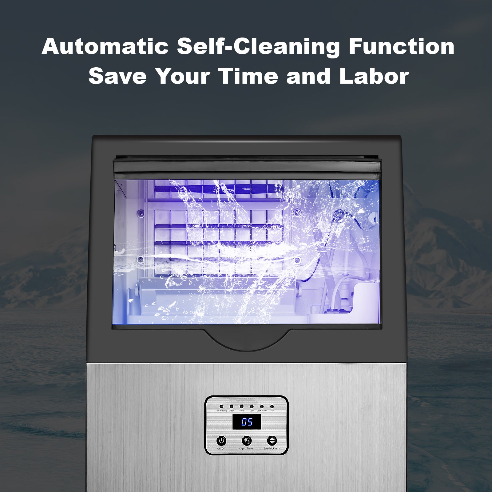Tieasy 100lbs Ice Built-inFreestand Commercial Ice Maker CIM-320F