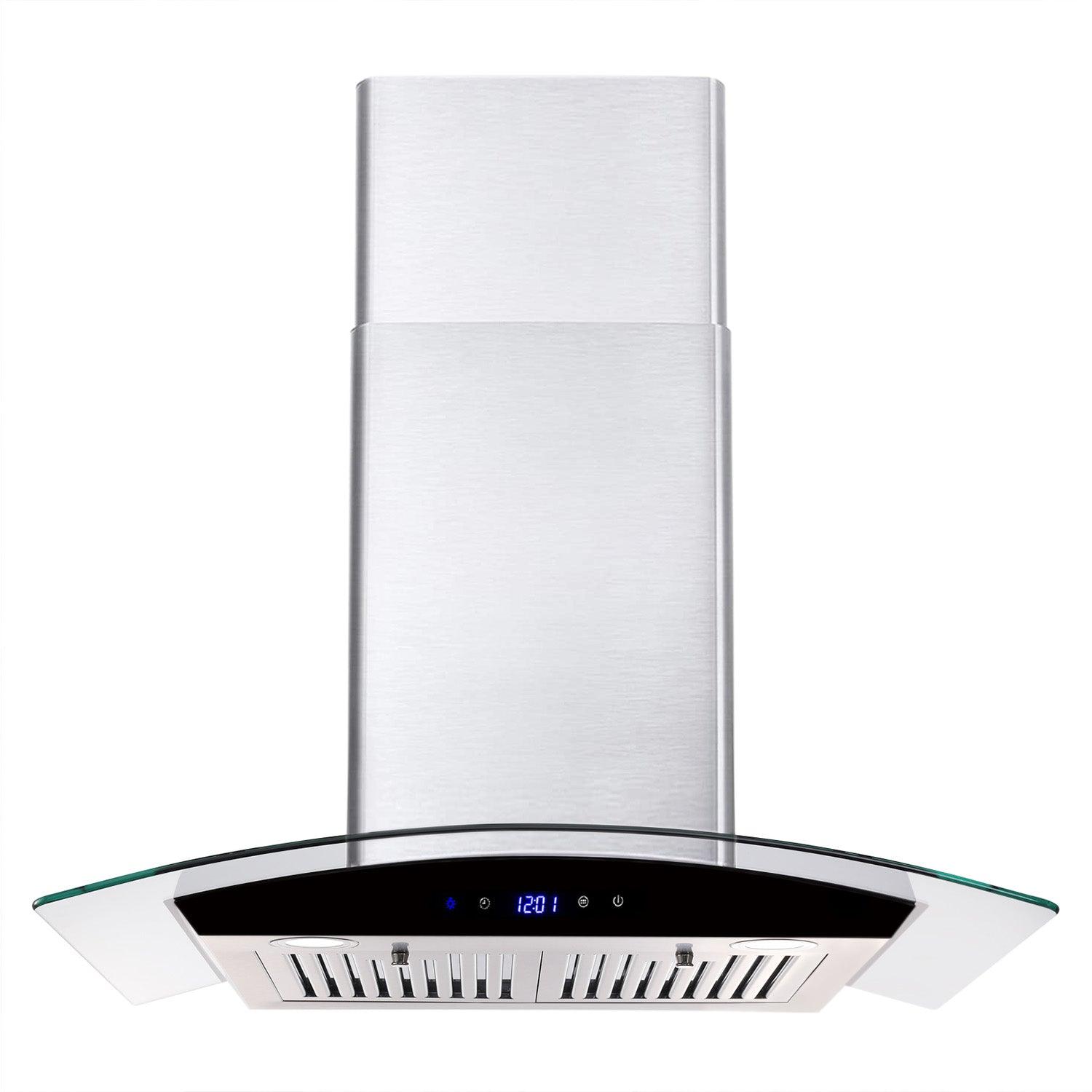 Tieasy 30 inch Wall Mount Range Hood 700 CFM 3 Speed Fan Stainless Steel Filters