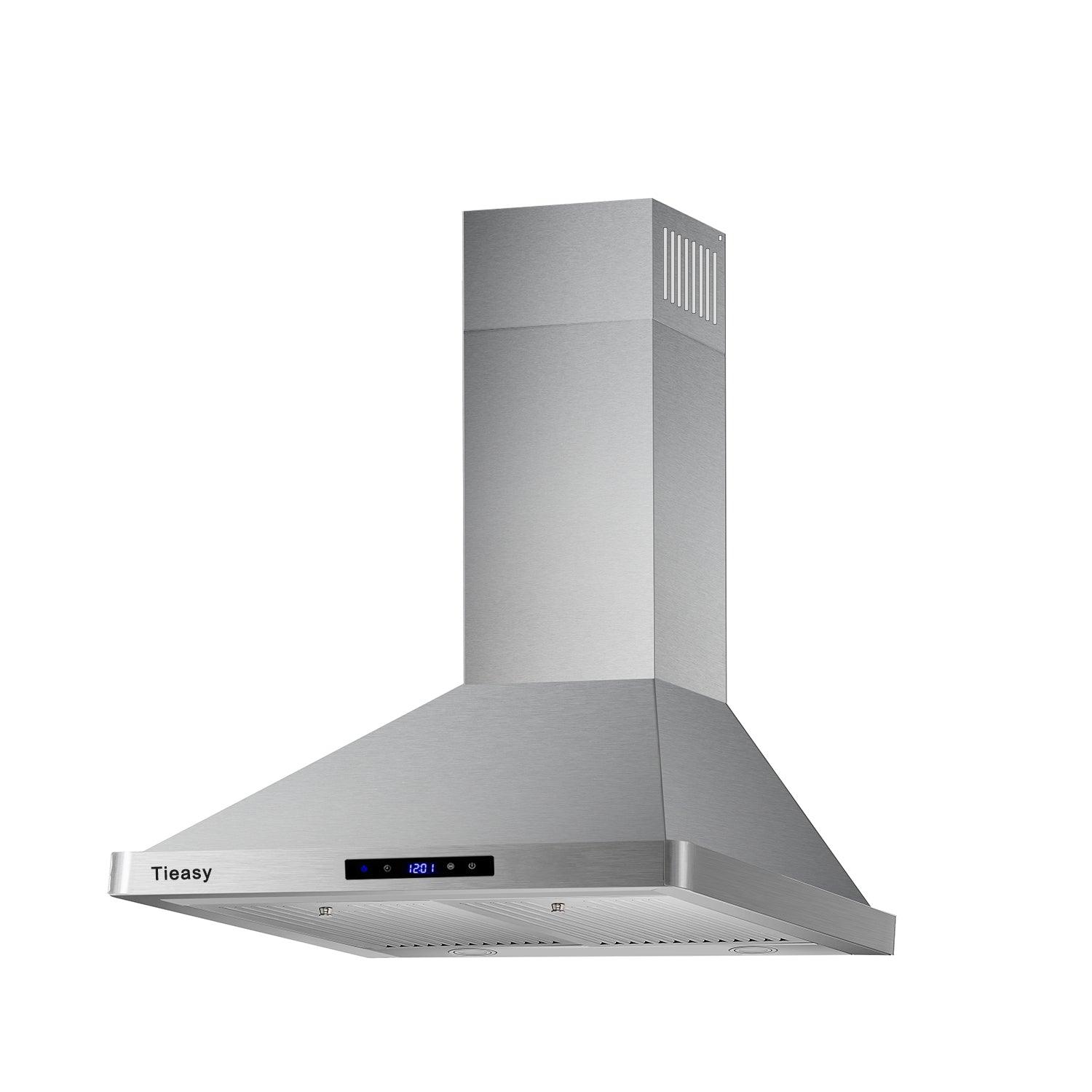 Tieasy 30 inch Wall Mount Range Hood 700 CFM Stainless Steel Kitchen Vent Hood