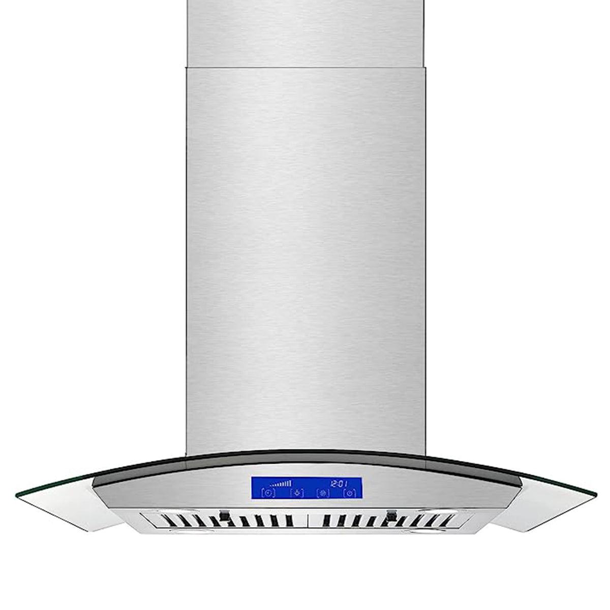 Tieasy Island Range Hood 30 Inch 700 CFM Ceiling Mount Stainless Steel Kitchen Vent Hood - YYF0275B-S