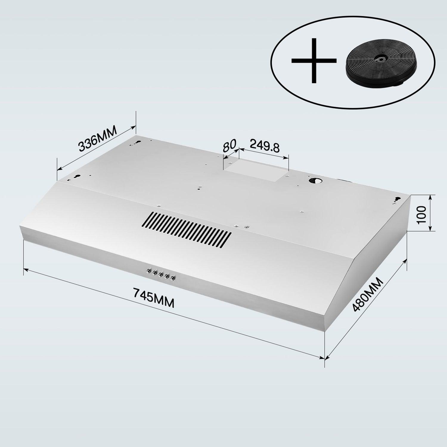 Tieasy Range Hood 30 inch Under Cabinet Range Hood 230 CFM with Carbon Filter