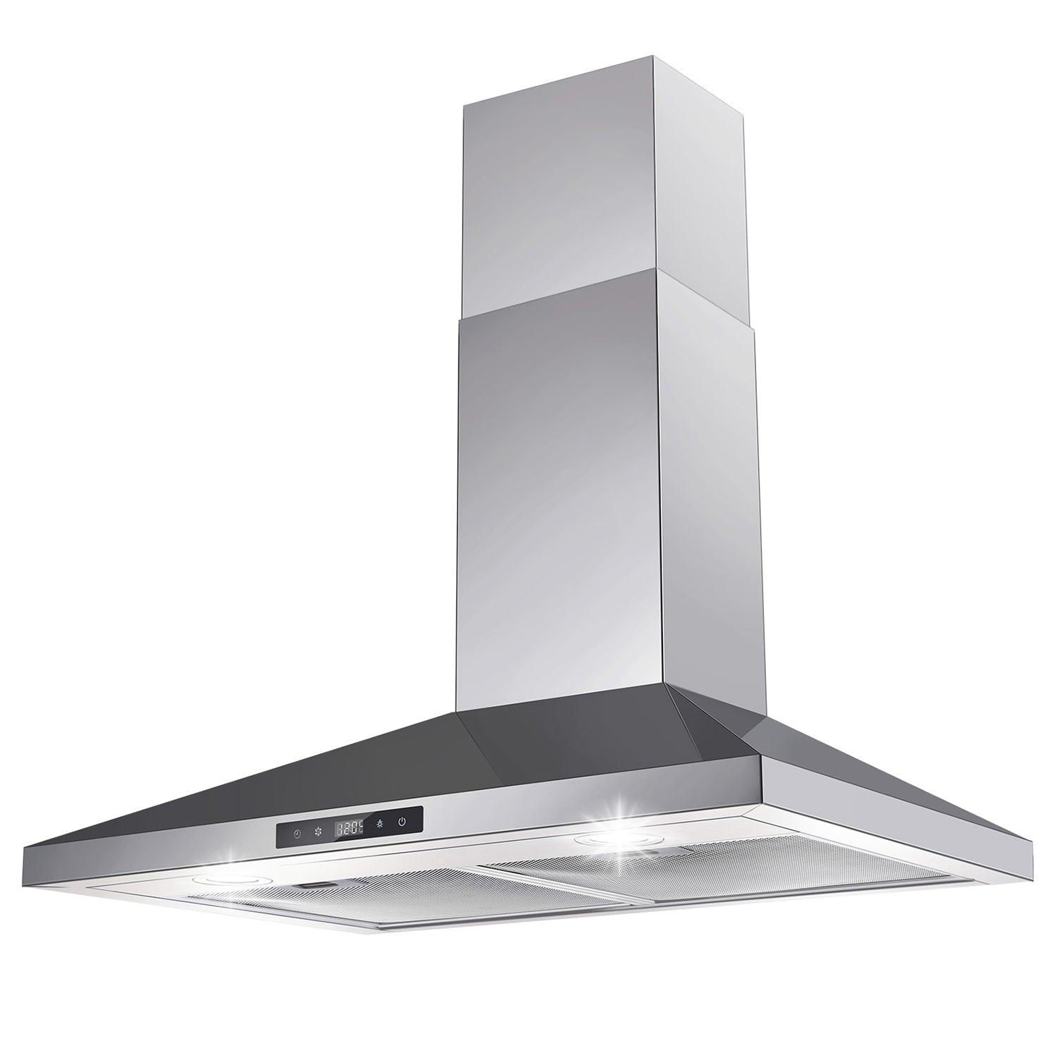 Tieasy Range Hood 30 inch Wall Mount Range Hood 450 CFM Vent Touch Control Aluminum Filters