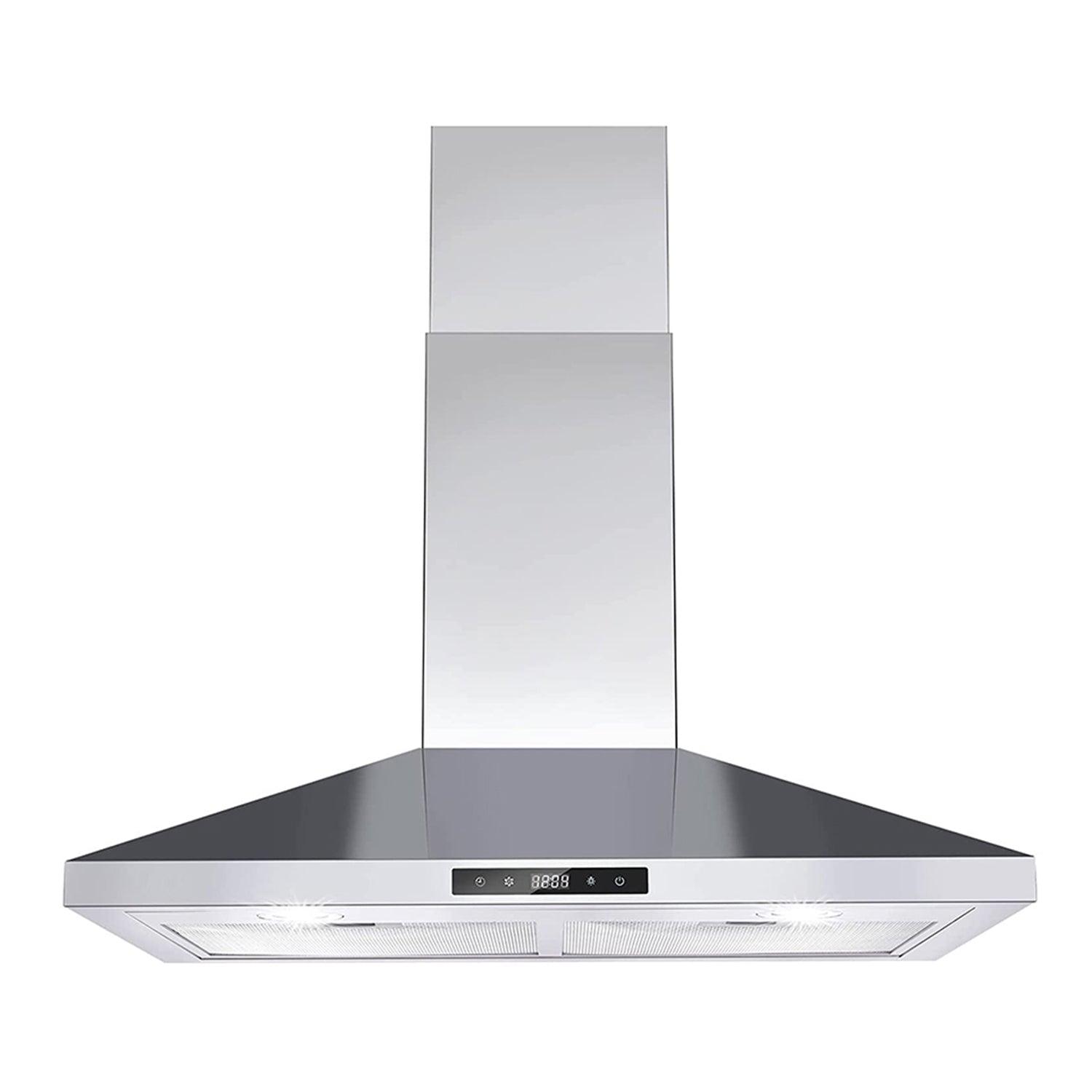 Tieasy Range Hood 30 inch Wall Mount Range Hood 450 CFM Vent Touch Control Aluminum Filters
