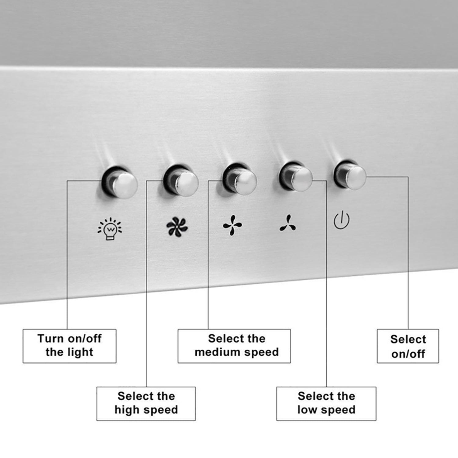 Tieasy Range Hood Insert 20 inch Built-in Range Hood Kitchen 600 CFM Over Stove Vent