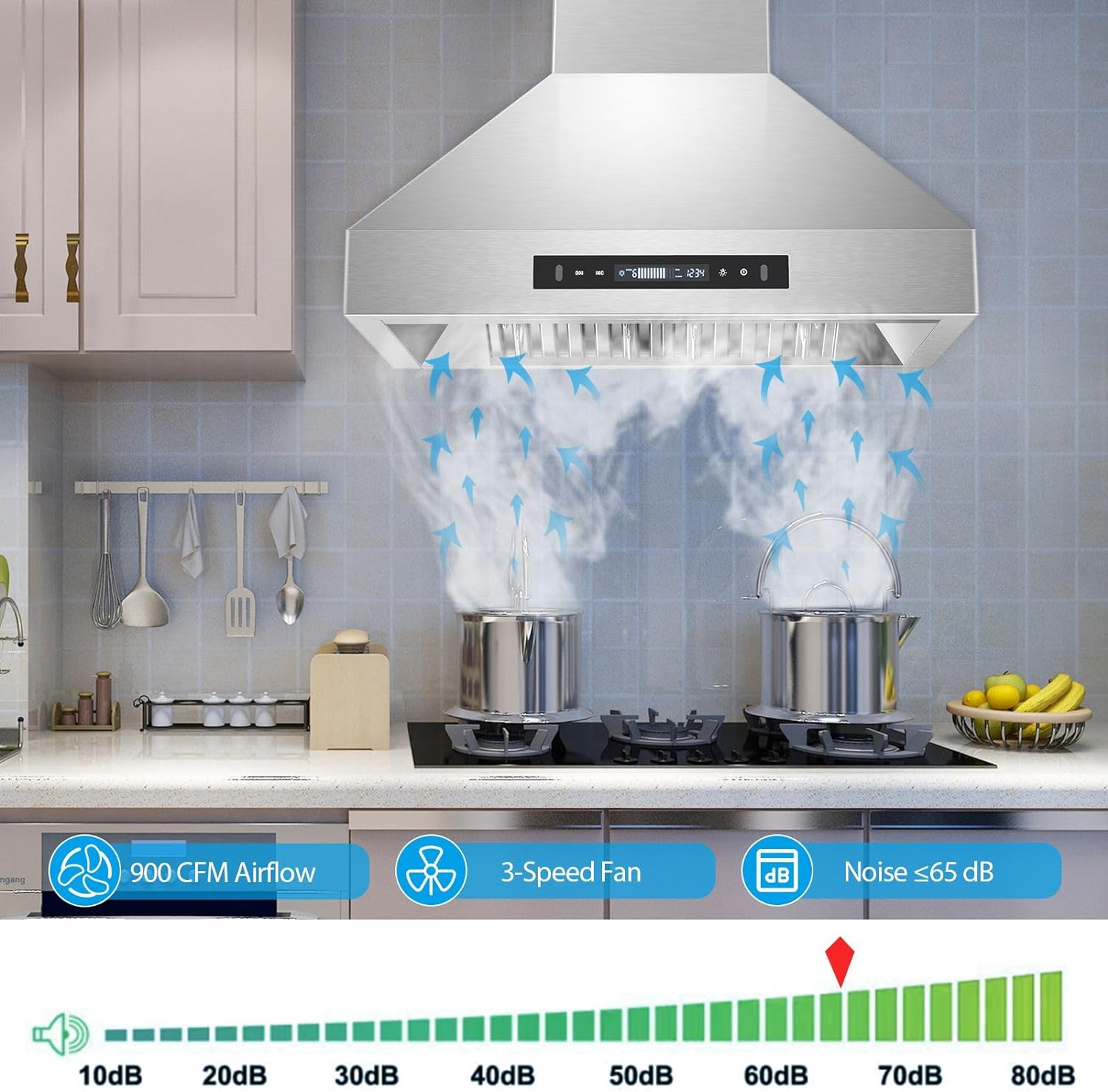 USGD 2875 - 30 inch - 900 CFM with handwave sensor and touch buttons