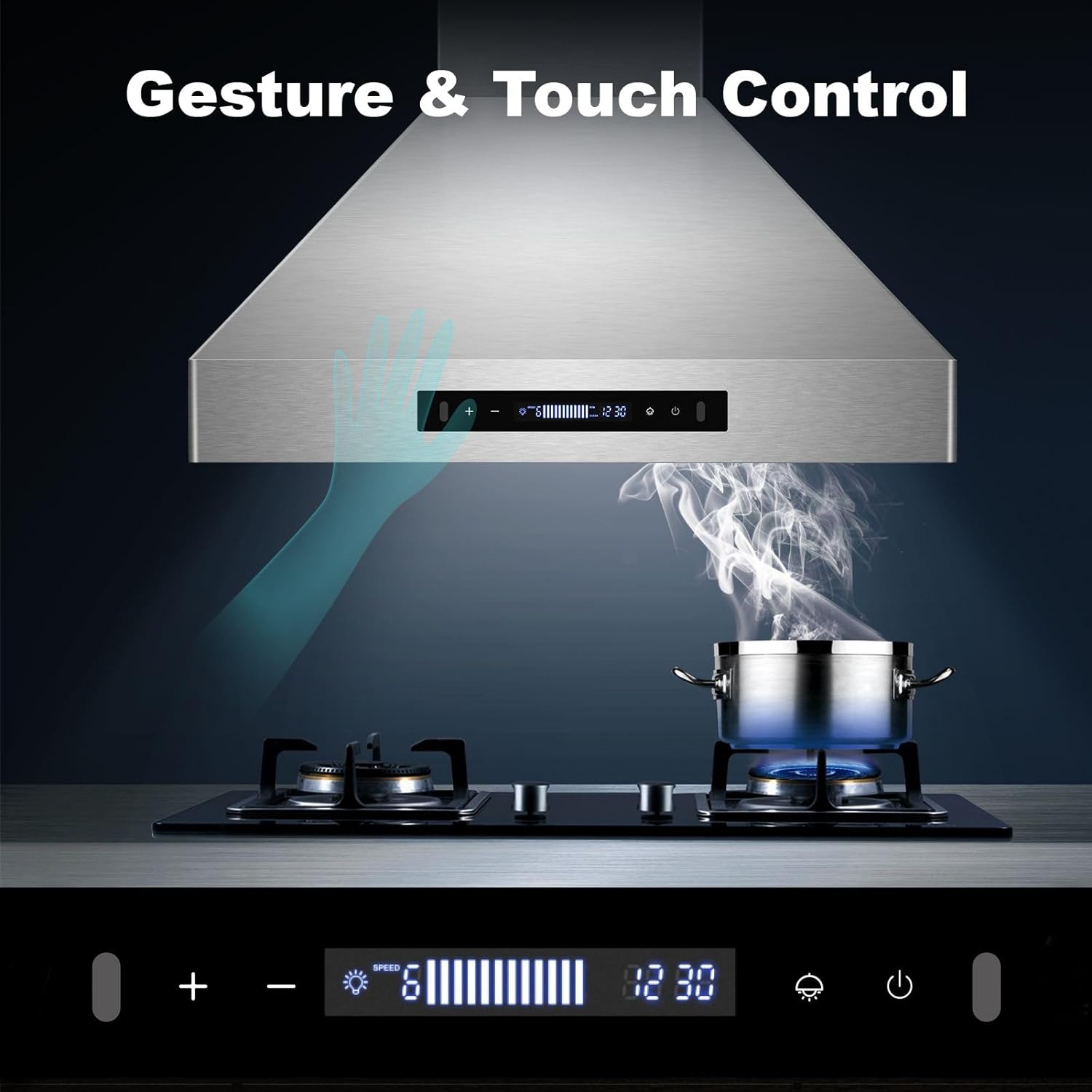 USGD 2875 - 30 inch - 900 CFM with handwave sensor and touch buttons