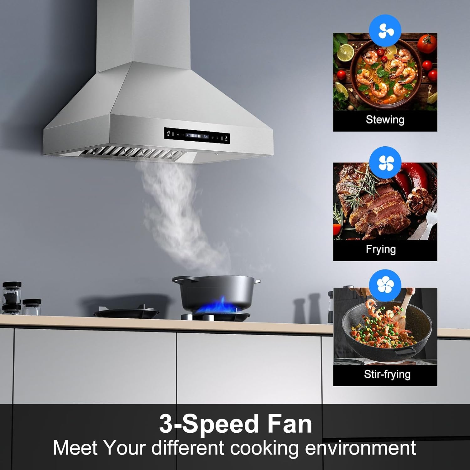 USGD 2875 - 30 inch - 900 CFM with handwave sensor and touch buttons