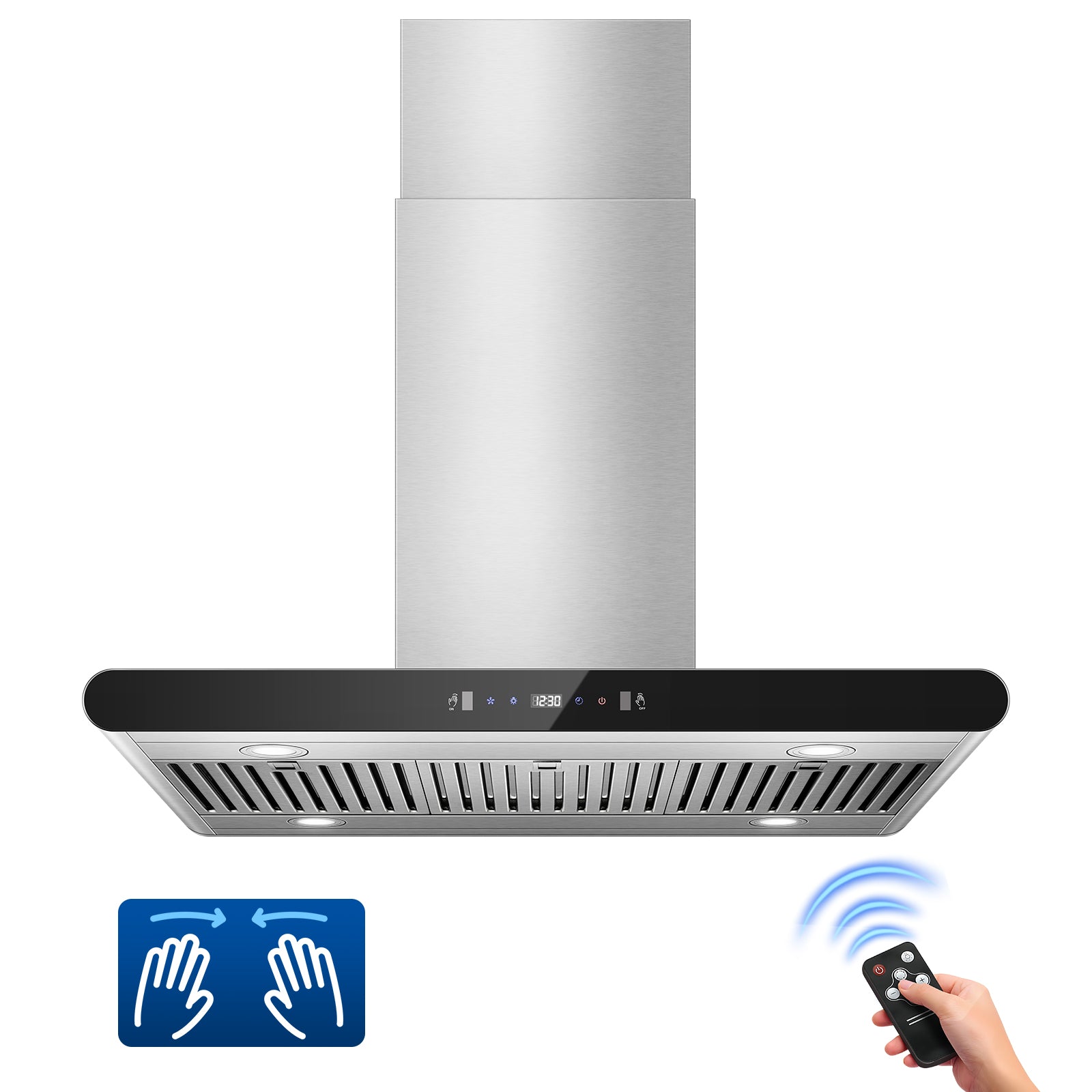 RH601I90BTGA - 36 Inch Island Range Hood, 700 CFM kitchen Hood with Dual-Sided Touch/Gesture/Remote Control
