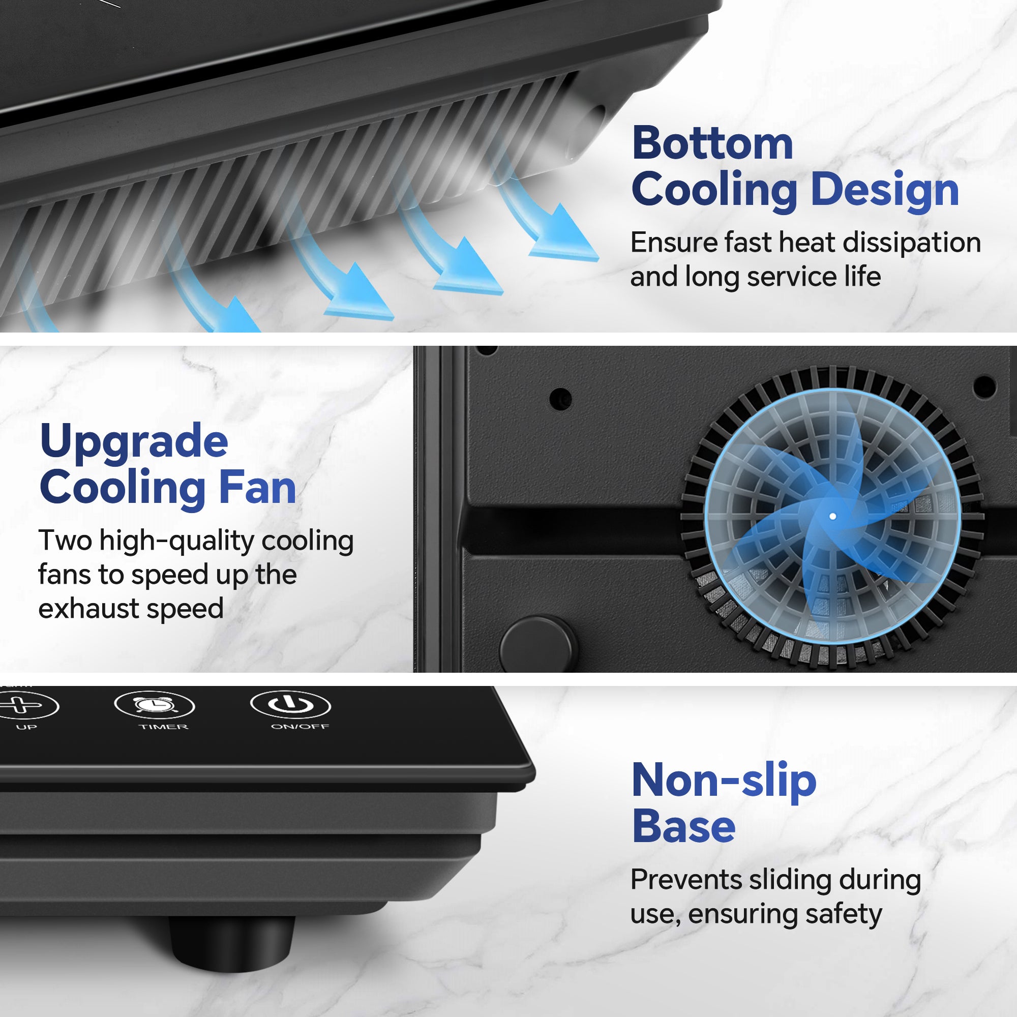 IHDIC16H181A - Portable Induction Cooktop 2 Burner - 1800W Double Induction Cooker with 8 Power Settings, 4 Pre-Set Modes, Ultra Thin Design, Sensor Touch Control, Child Safety Lock & Timer | Electric Cooktop