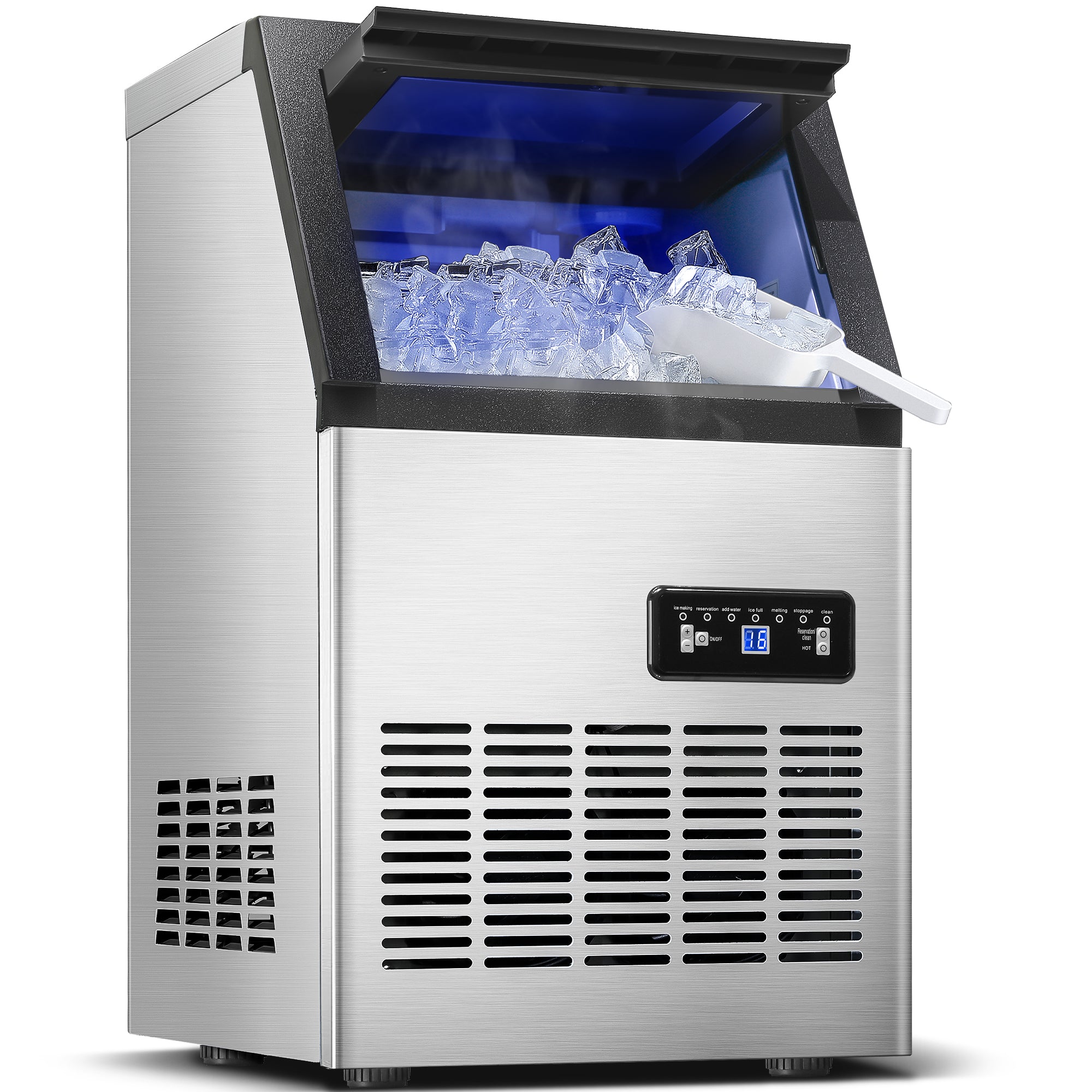 CIM40-1 - 110LBS/24H Under Counter Ice Maker, 40 Cubes/Cycle with 28LBS in 12-15 Minutes,Self-Cleaning,Ideal for Restaurant,Bars,Home,Includes Scoop