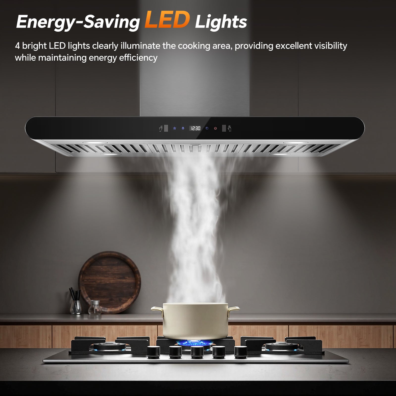 RH601I90BTGA - 36 Inch Island Range Hood, 700 CFM kitchen Hood with Dual-Sided Touch/Gesture/Remote Control