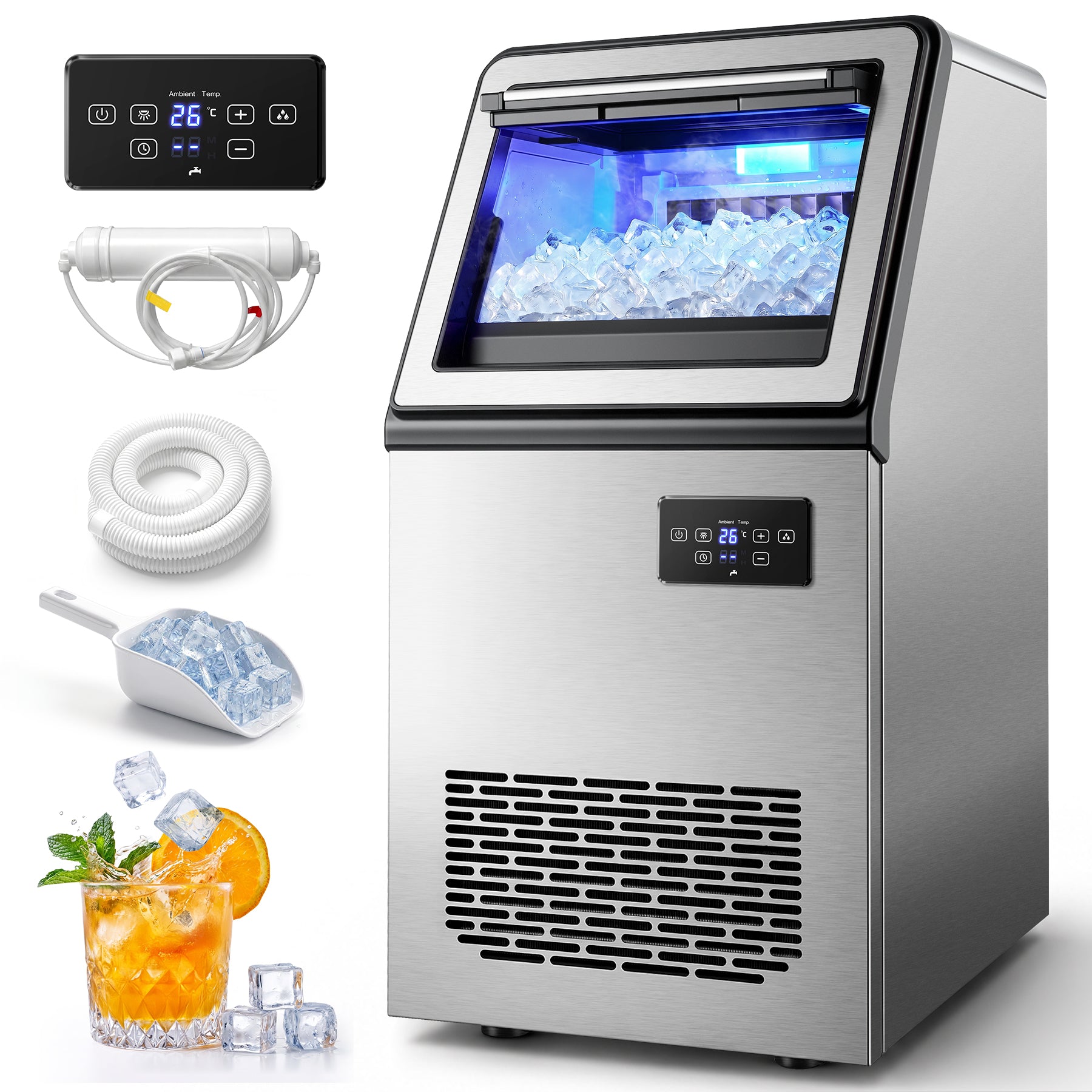 ICA450ZS9 - 130 lb/day Commercial Ice Maker with 30 lb Storage Bin