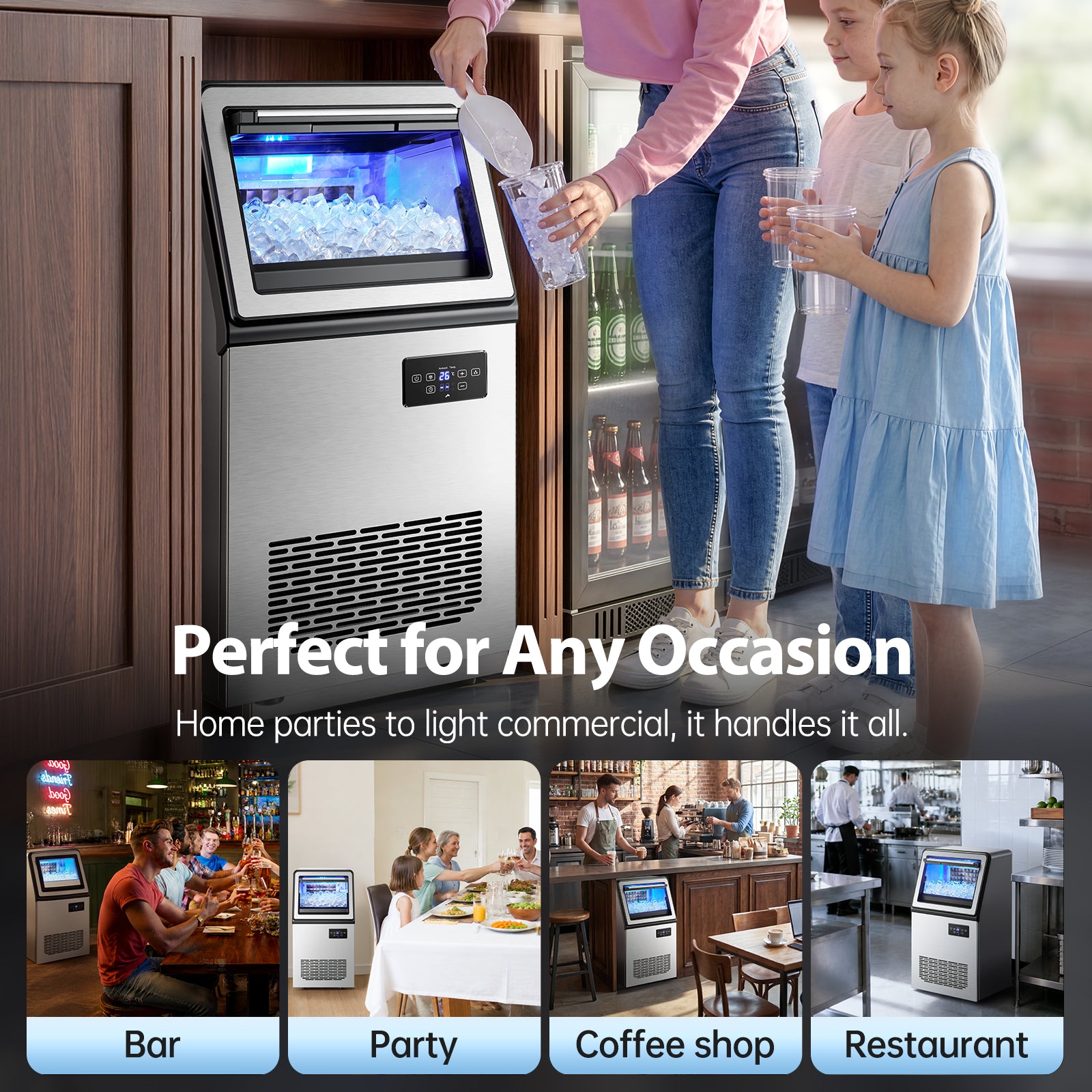 ICA450ZS9 - 130 lb/day Commercial Ice Maker with 30 lb Storage Bin