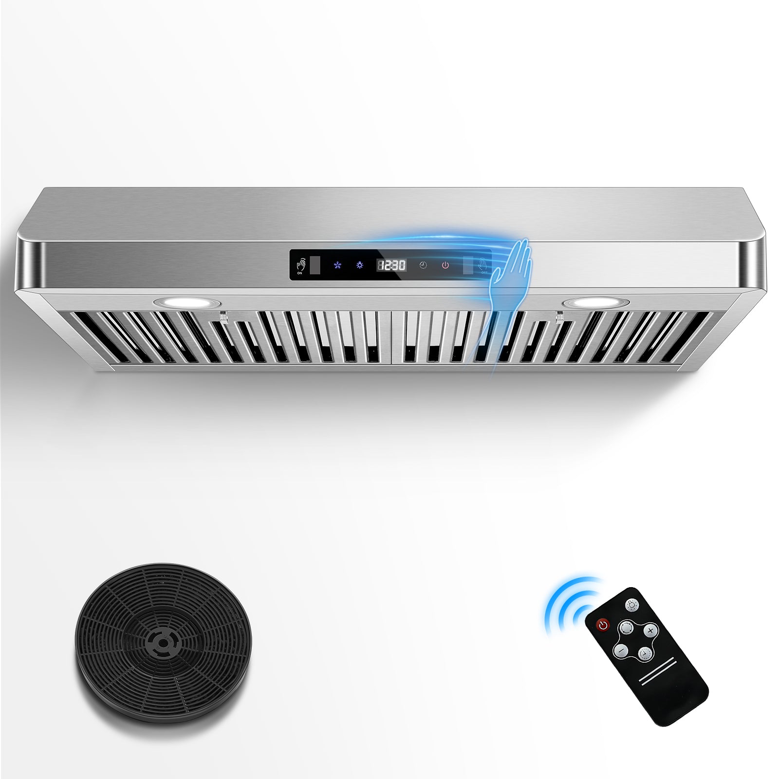 RH70475BTGSA - 30 inch Under Cabinet Range Hood, Stainless Steel Ducted/Ductless Range Hood with Touch/Gesture/Remote Control,700CFM