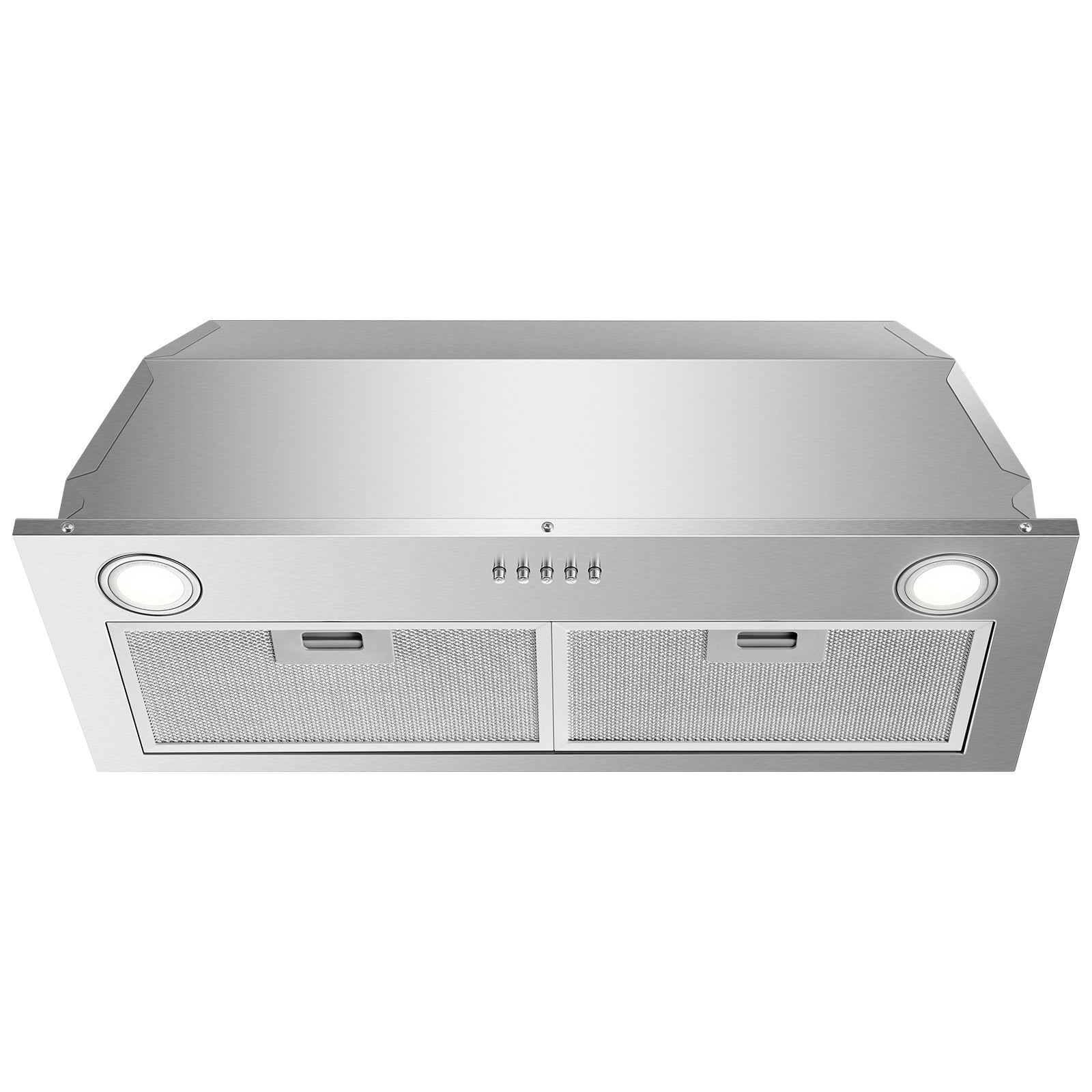 ZMS-1370A - Range Hood Insert 30 Inch Stainless Steel Built-in Kitchen Hood with 600CFM, Ductless/Ducted Range Hood, Push Button Control, 3-Speed Fan, 2 Pcs Aluminum Filters