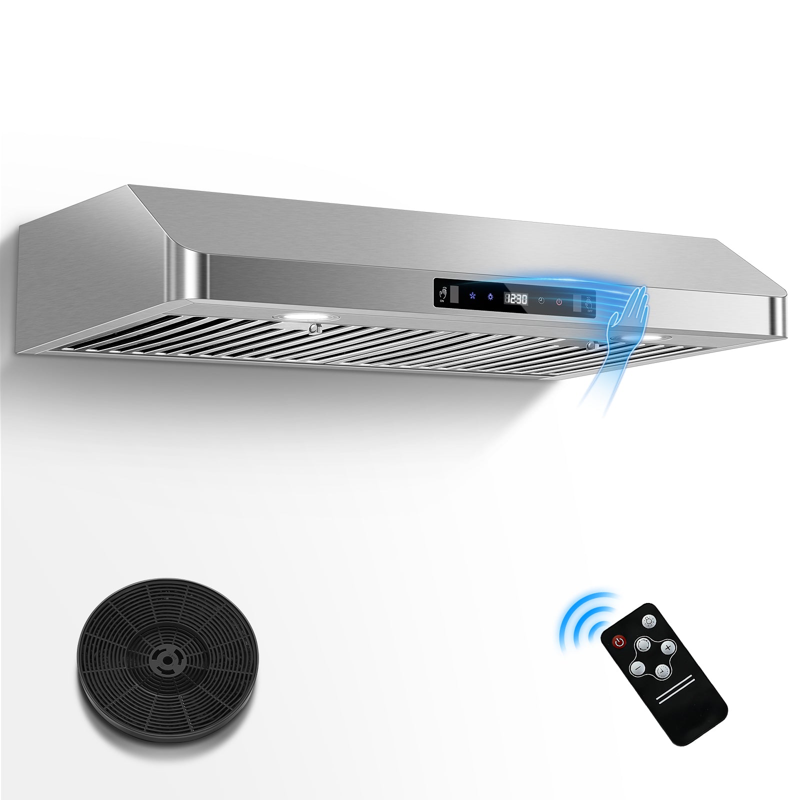 RH70475BTGSA - 30 inch Under Cabinet Range Hood, Stainless Steel Ducted/Ductless Range Hood with Touch/Gesture/Remote Control,700CFM