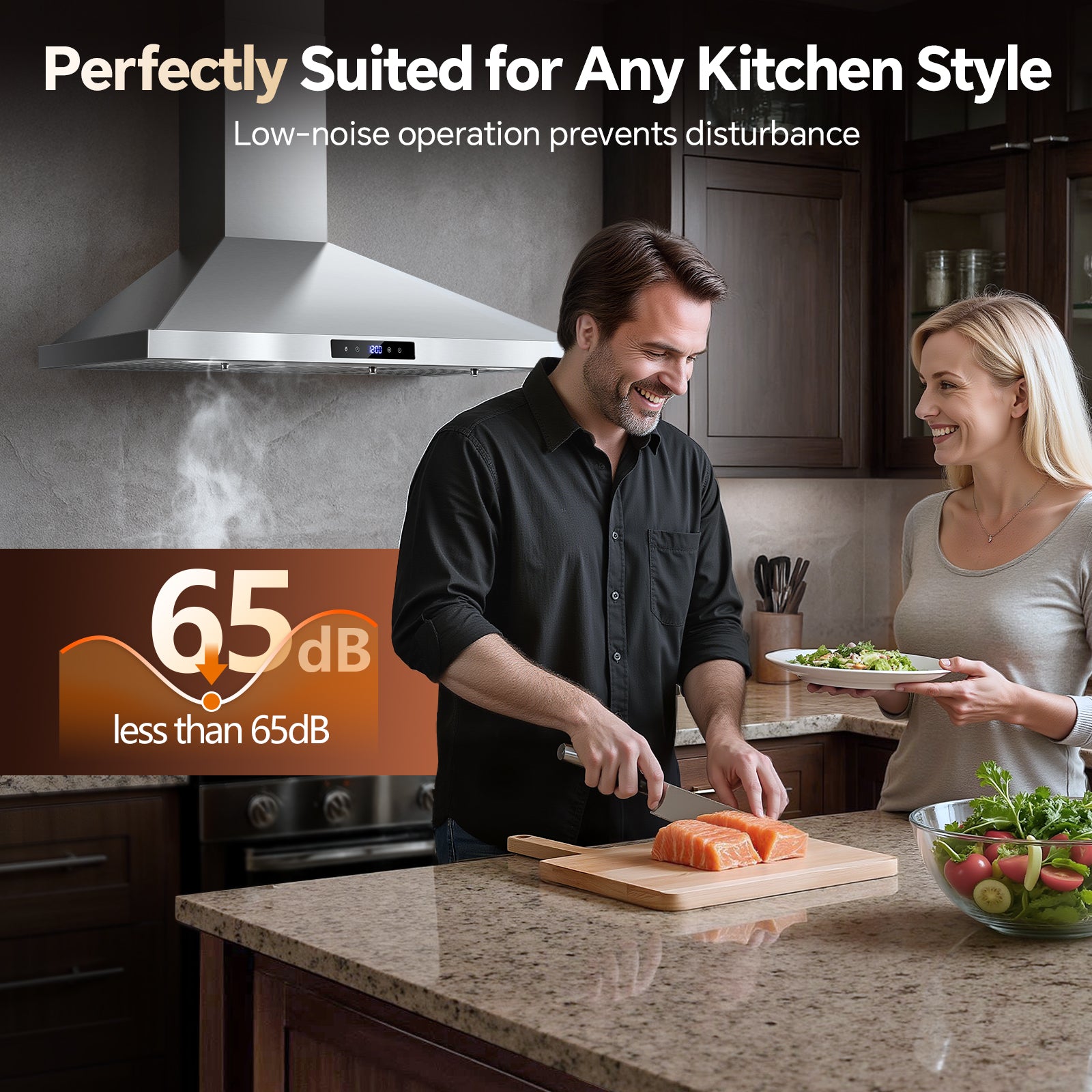USGD1090 - 36 inch Wall Mount Range Hood - 700CFM Touch Control Vent Hood with Ducted/Ductless