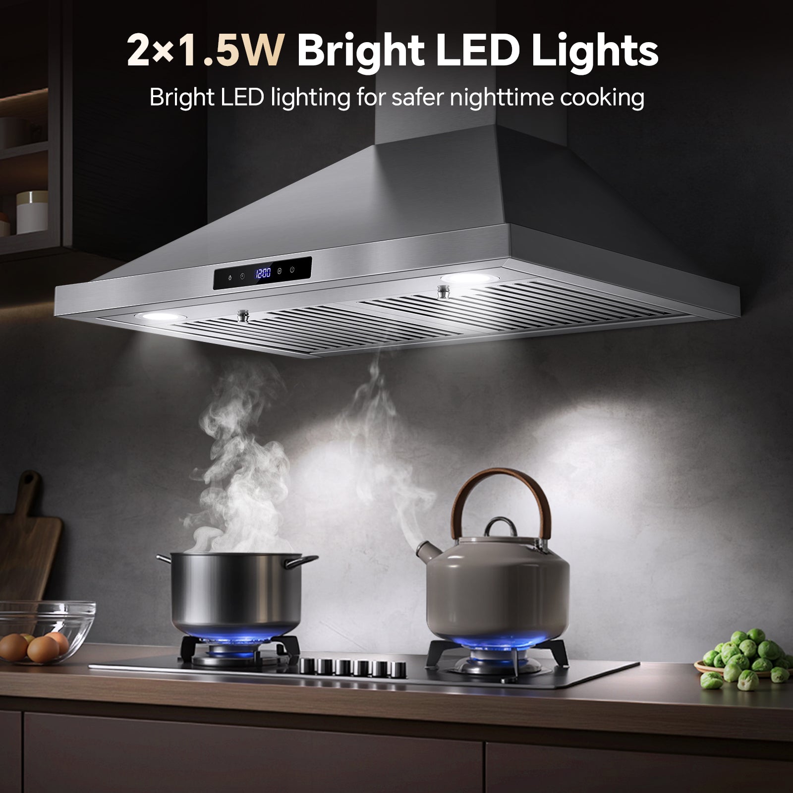 USGD1075 - 30 Inch - 700 CFM - Wall Mount Range Hood  with Ducted/Ductless, Touch Control, Stainless Steel