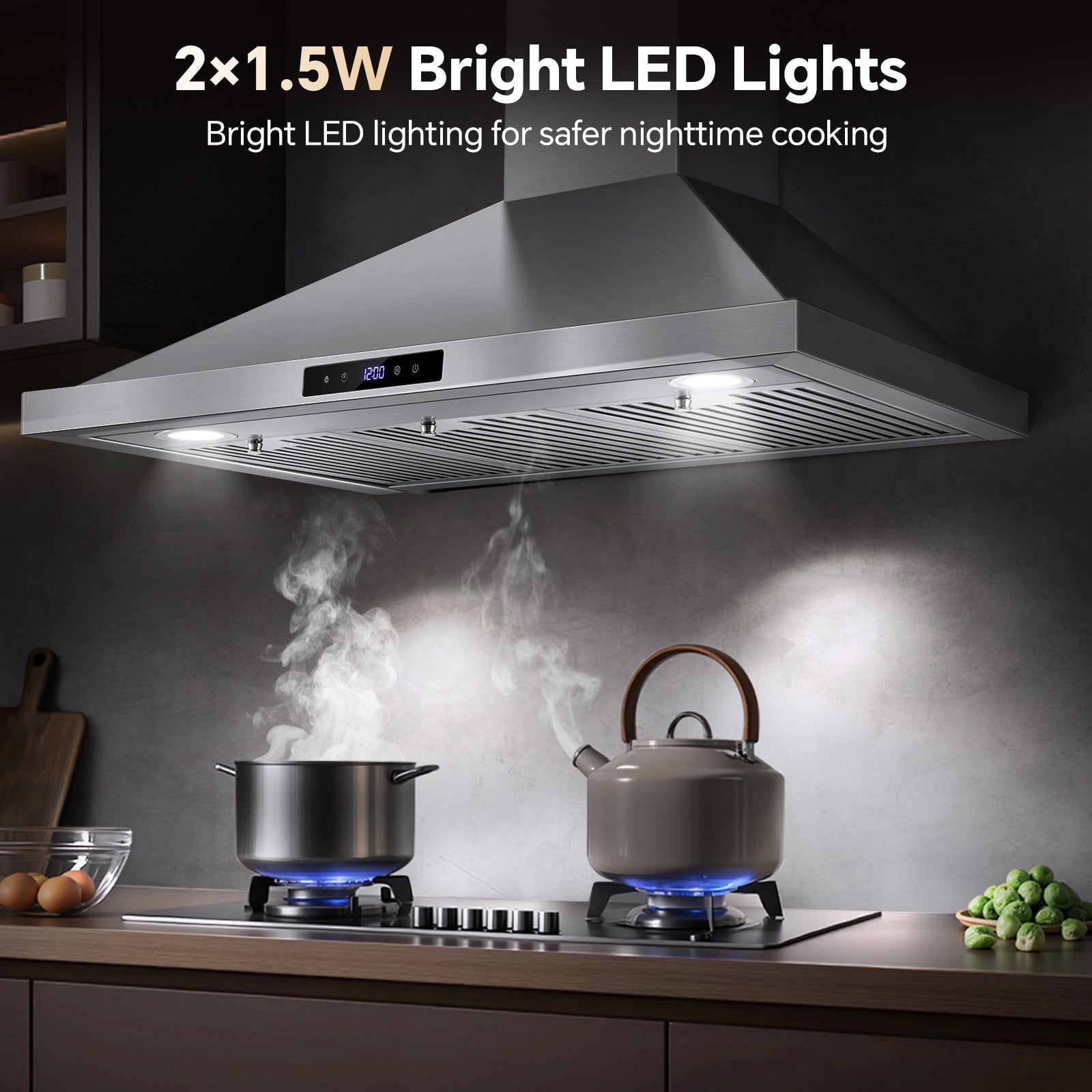 USGD1090 - 36 inch Wall Mount Range Hood - 700CFM Touch Control Vent Hood with Ducted/Ductless