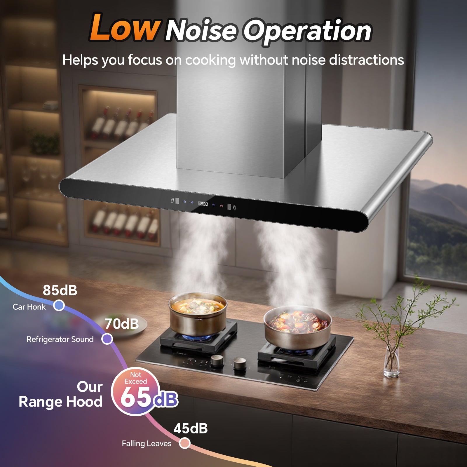 RH601I90BTGA - 36 Inch Island Range Hood, 700 CFM kitchen Hood with Dual-Sided Touch/Gesture/Remote Control