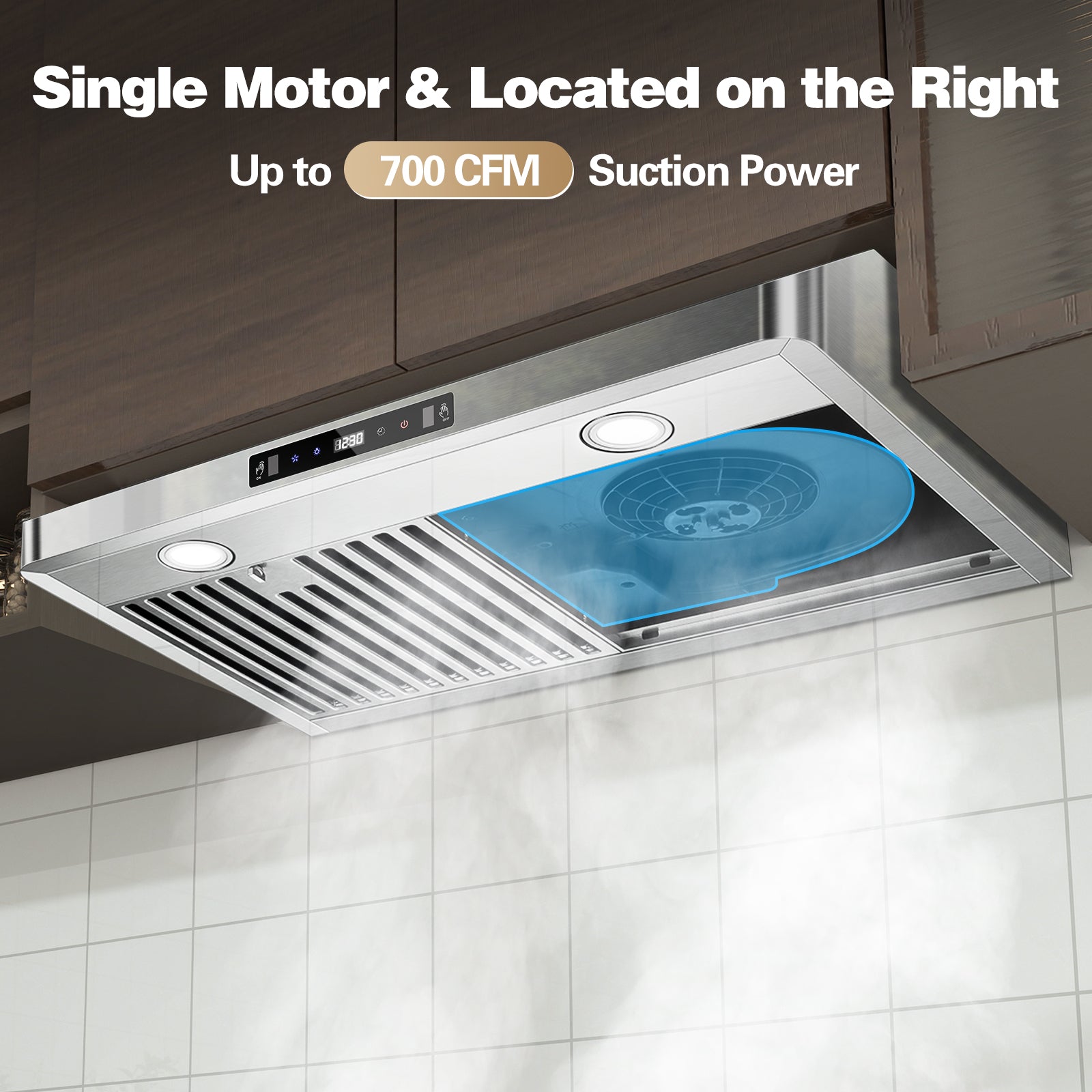 RH70475BTGSA - 30 inch Under Cabinet Range Hood, Stainless Steel Ducted/Ductless Range Hood with Touch/Gesture/Remote Control,700CFM