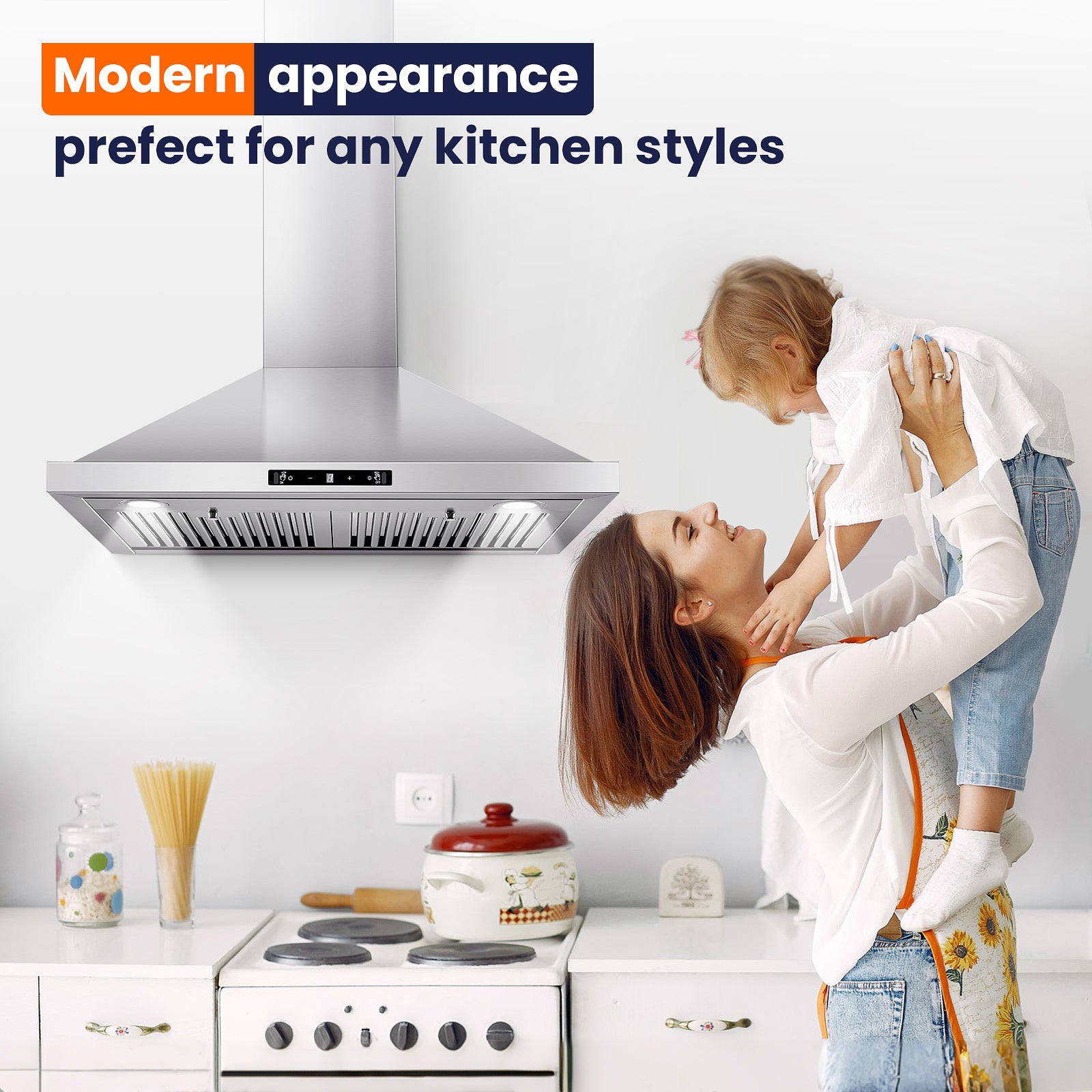 USGD0775 - 30 inch Wall Mount Range Hood , 700 CFM with Gesture Sensing & Touch Control, Ducted/Ductless, Stainless Steel Stove Vent Hood
