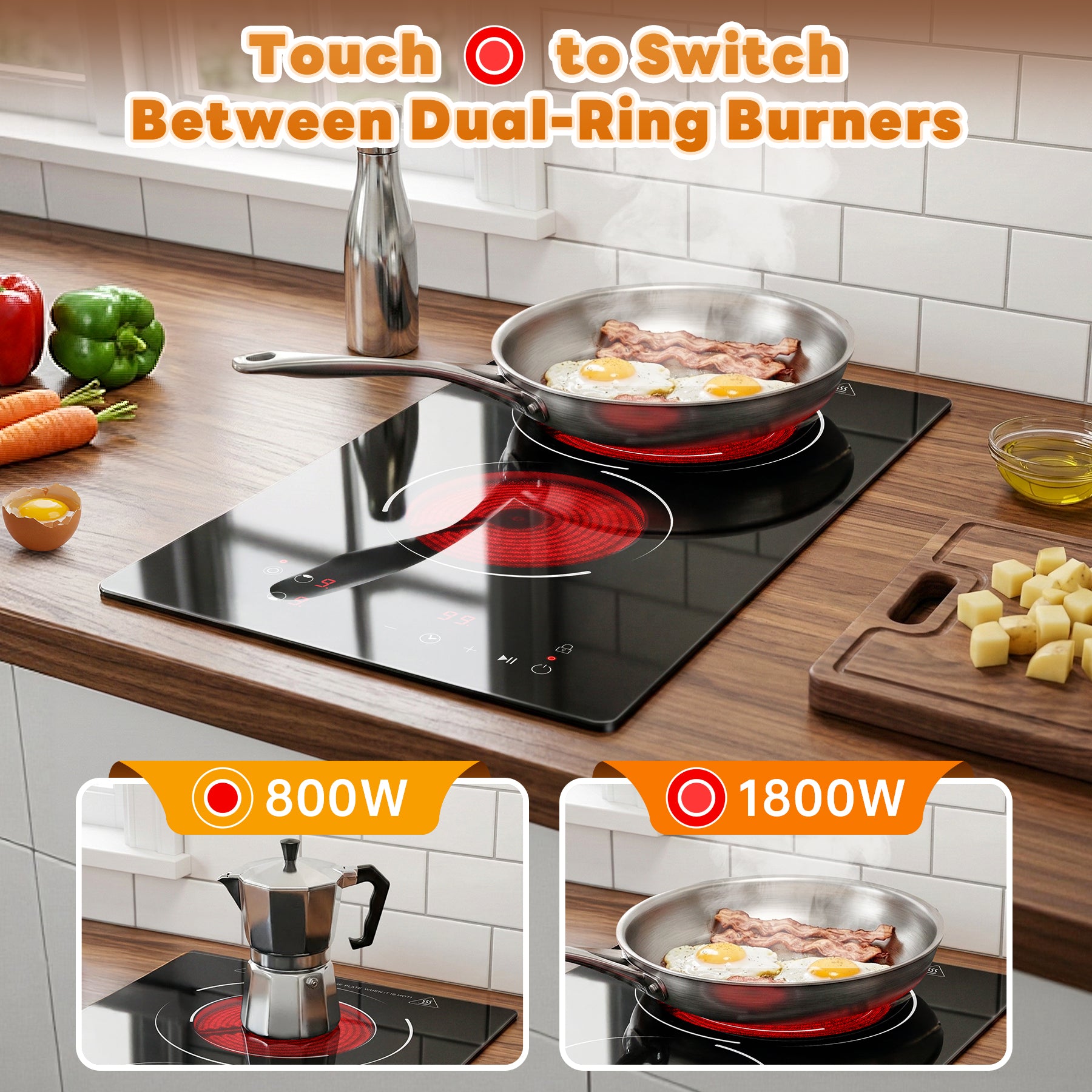 CHA18V12E – 12-Inch 2-Burner Electric Ceramic Cooktop