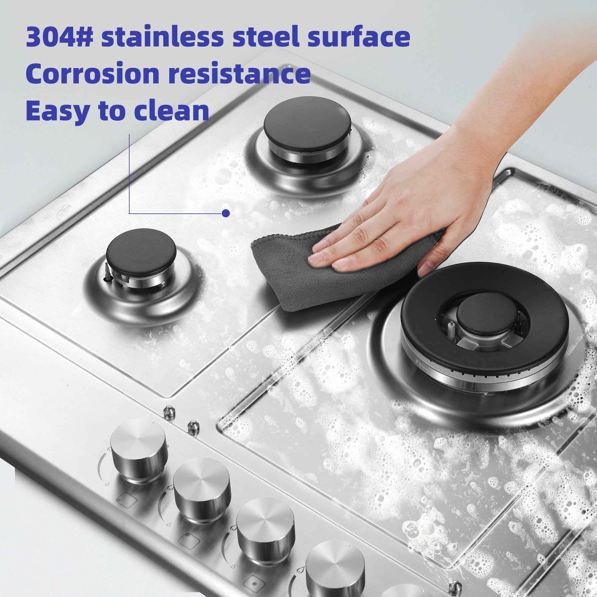 GC002-305S-J - 30 inch - 5 Burners Built-in Stainless Steel Gas Cooktop