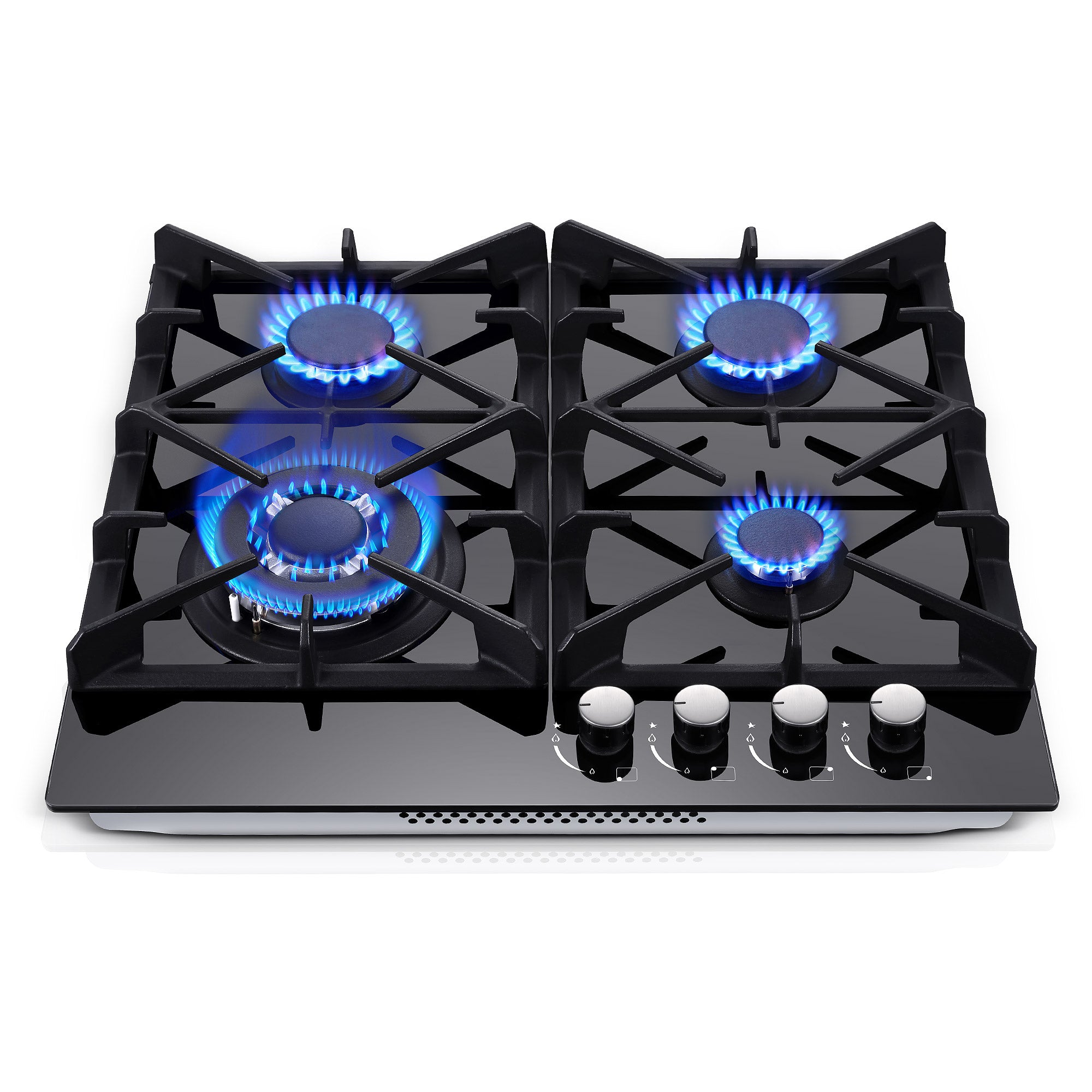 GC003-244G - 24 inch - 4 Burner Glass Gas Stove Top