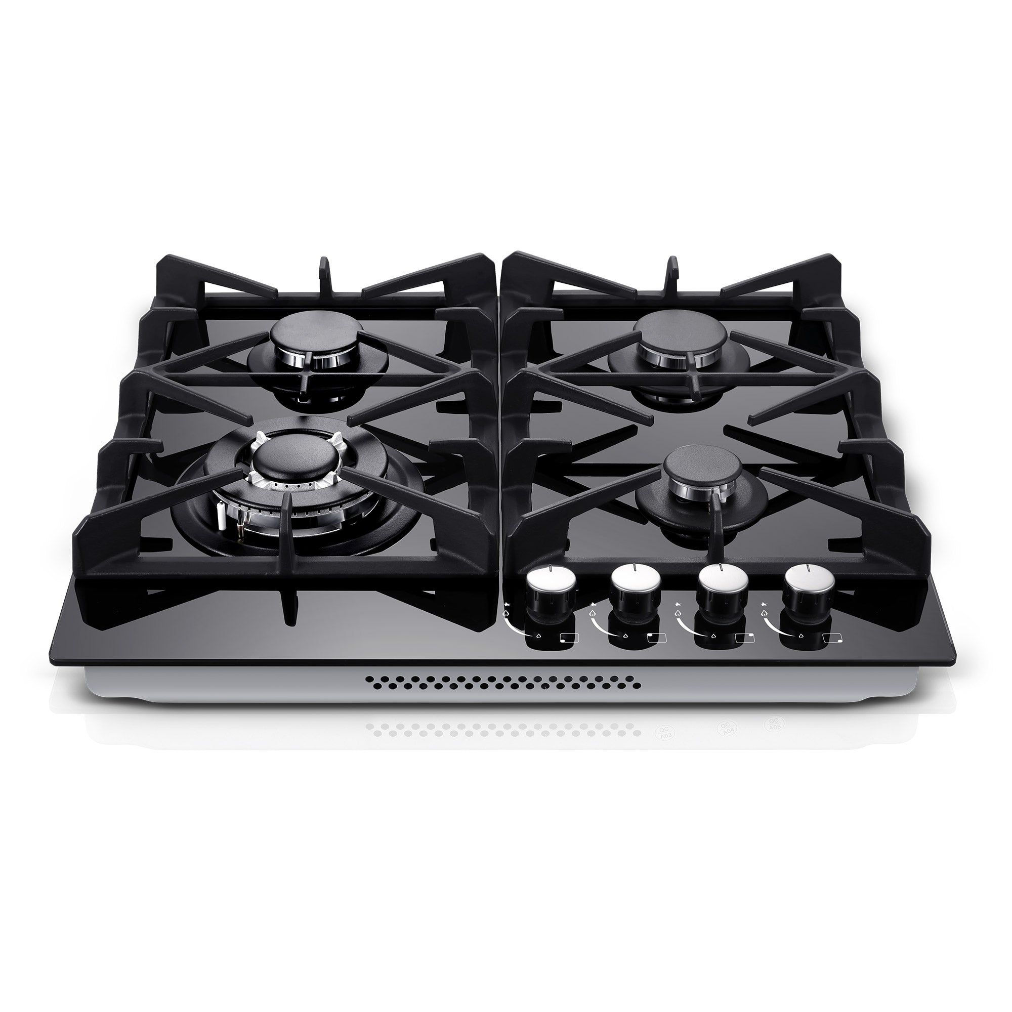 GC003-244G - 24 inch - 4 Burner Glass Gas Stove Top