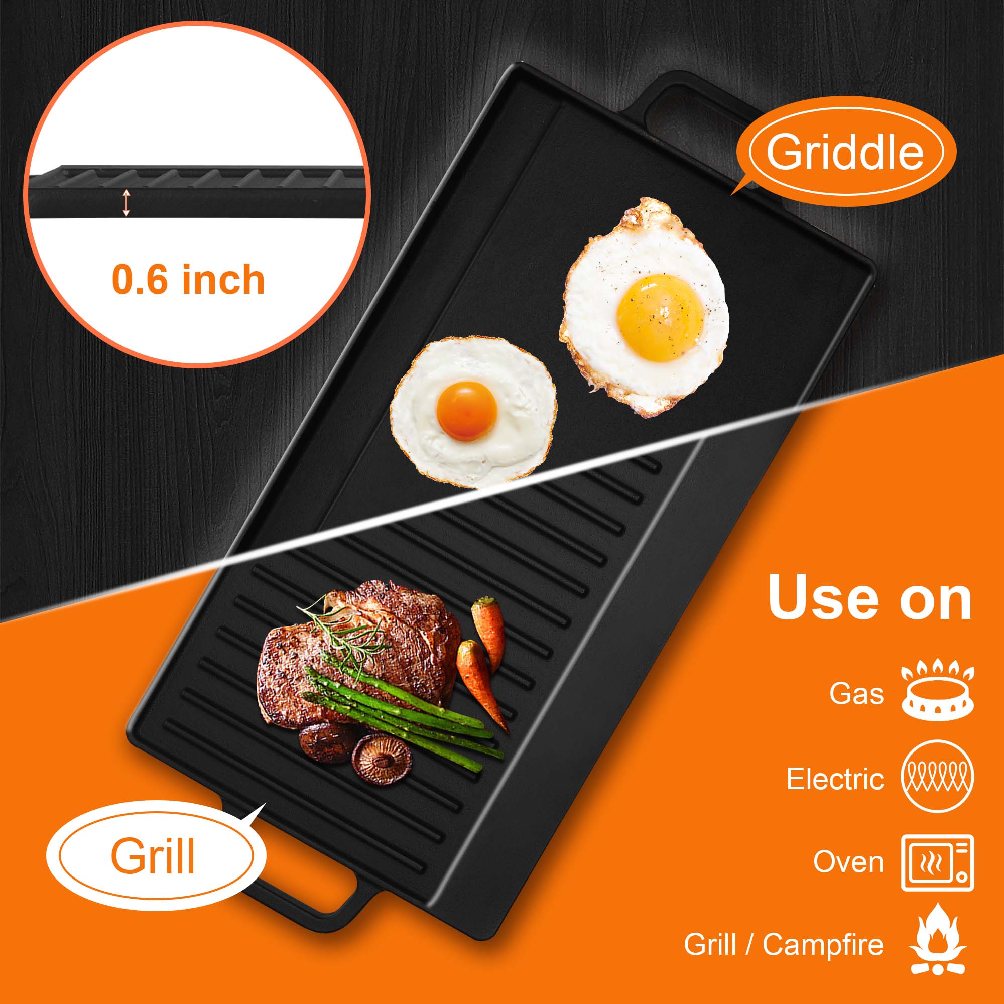 HG001-305S- 5 Burners 30 inch Gas Cooktop NG/LPG Stainless Steel Built-in Hob w/Grill