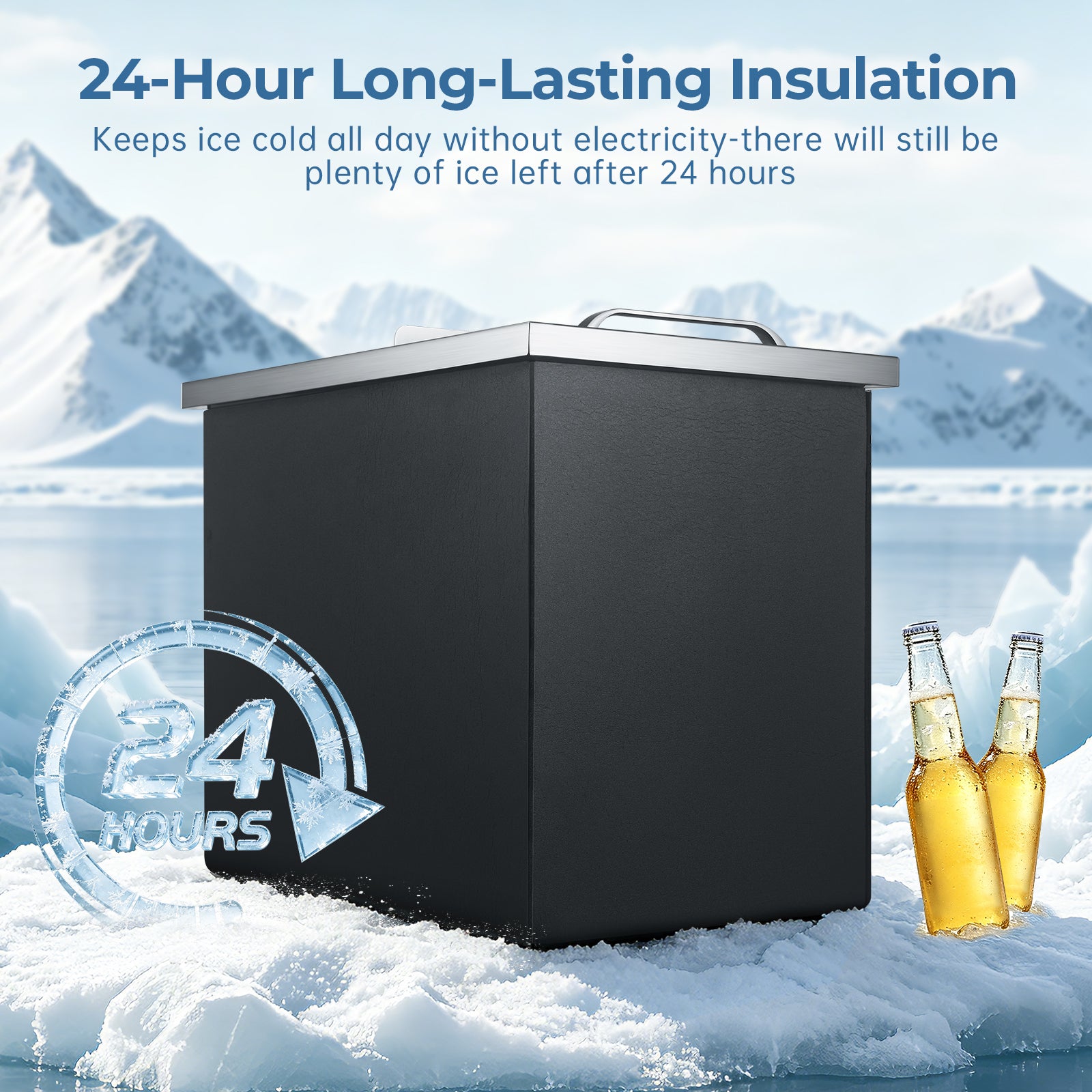 ICAZLBS8A - 28QT Stainless Steel Ice Chest with 24H Ice Retention