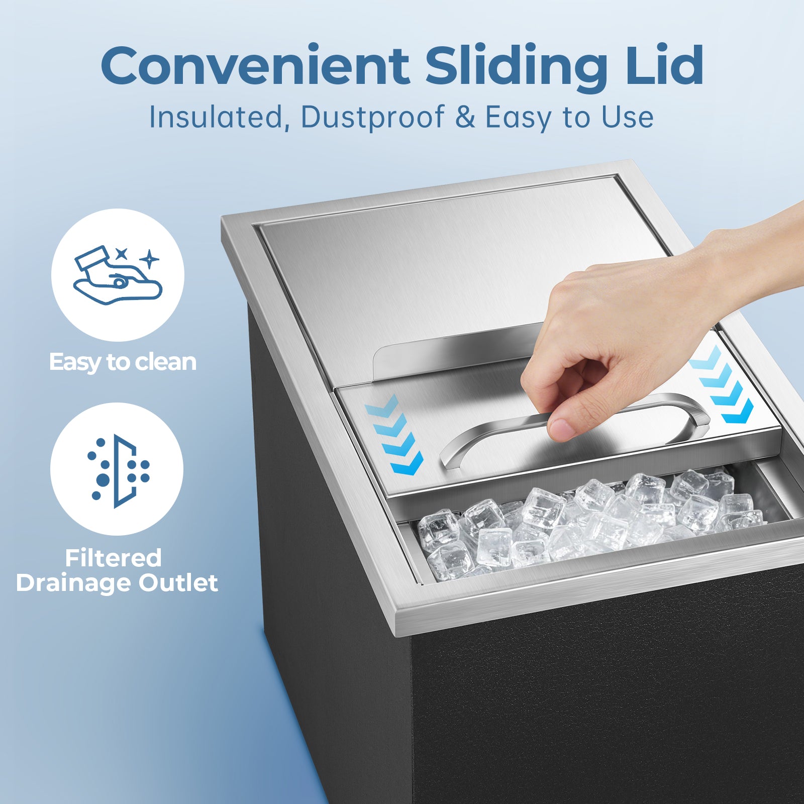 ICAZLBS8A - 28QT Stainless Steel Ice Chest with 24H Ice Retention