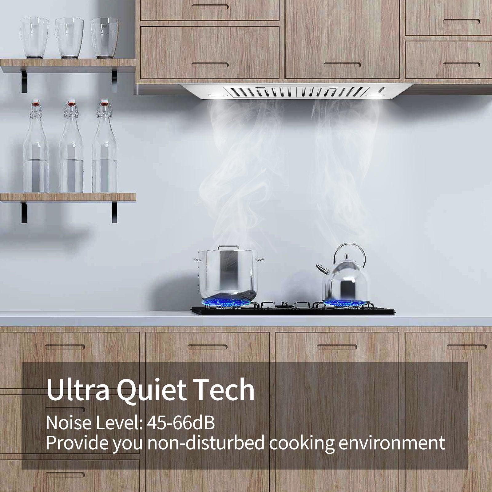 Tieasy 30 inch Insert Range Hood 600 CFM Built-in Range Hood Stainless Steel Vent