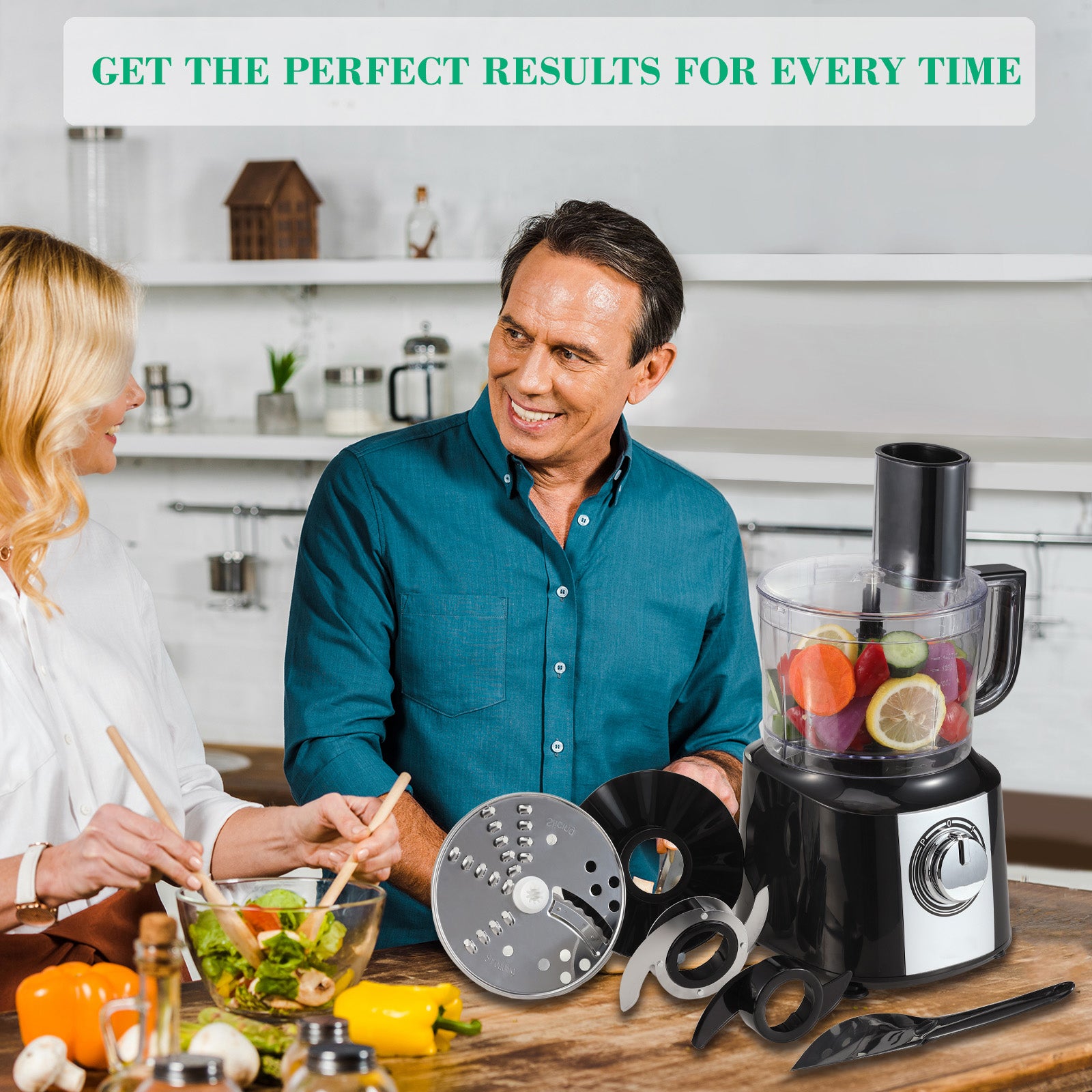 Tieasy 6 in1 800W Powerful Food Processor - USFP201 (Set of 3)