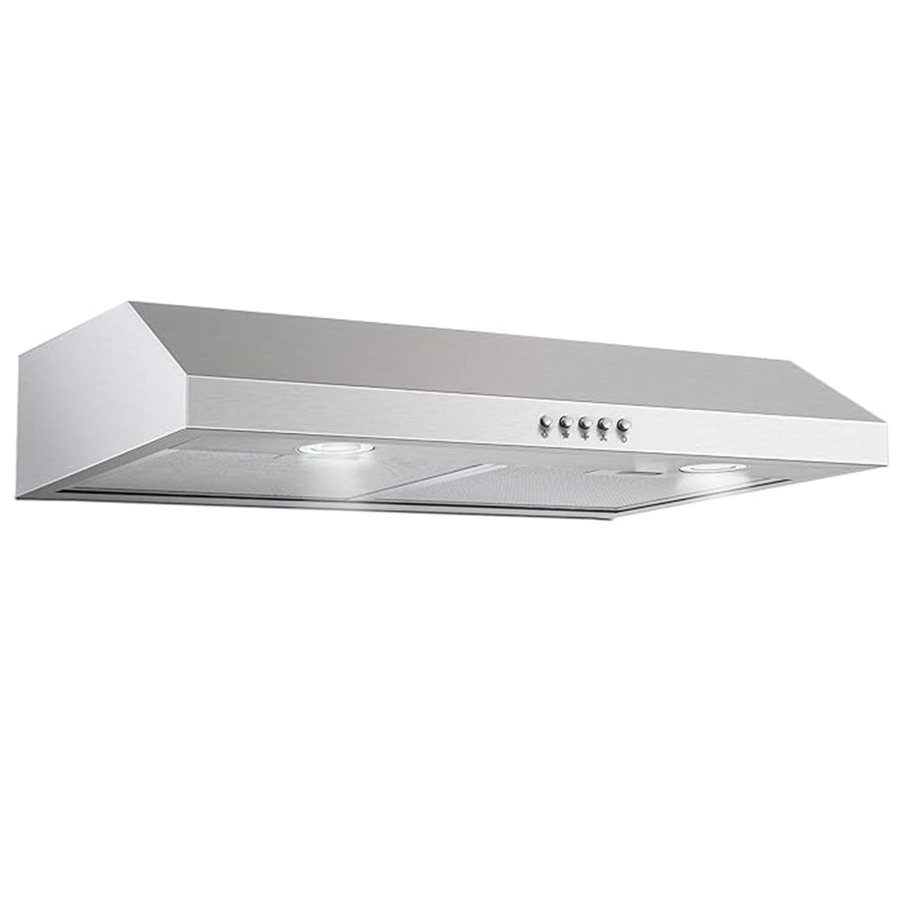 US0475A - 30 Inch - 500CFM - Under Cabinet Range Hood with 2 Aluminum Mesh Filter & LED Lights, Puch Button