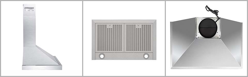 USGD1775BCK-30 inch Wall Mount Range Hood,  Stainless Steel, 450 CFM Ductless/Ducted Vent Hood