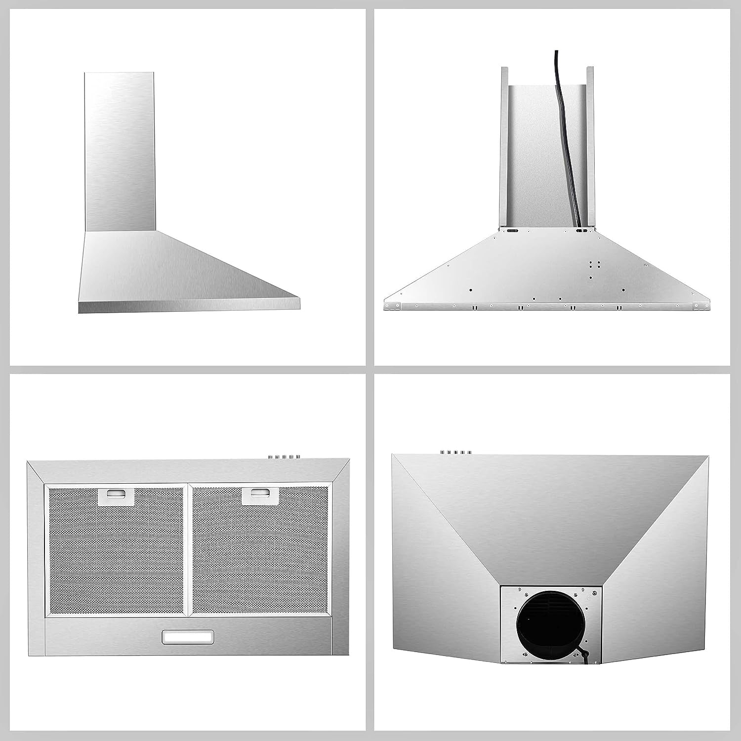 Tieasy 30 Inch Wall Mount 450 CFM Range Hood US1001G75A